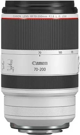 Canon camera lens with specifications RF70-200mm F2.8 L IS USM.