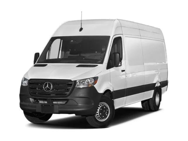 White Mercedes-Benz van on white background