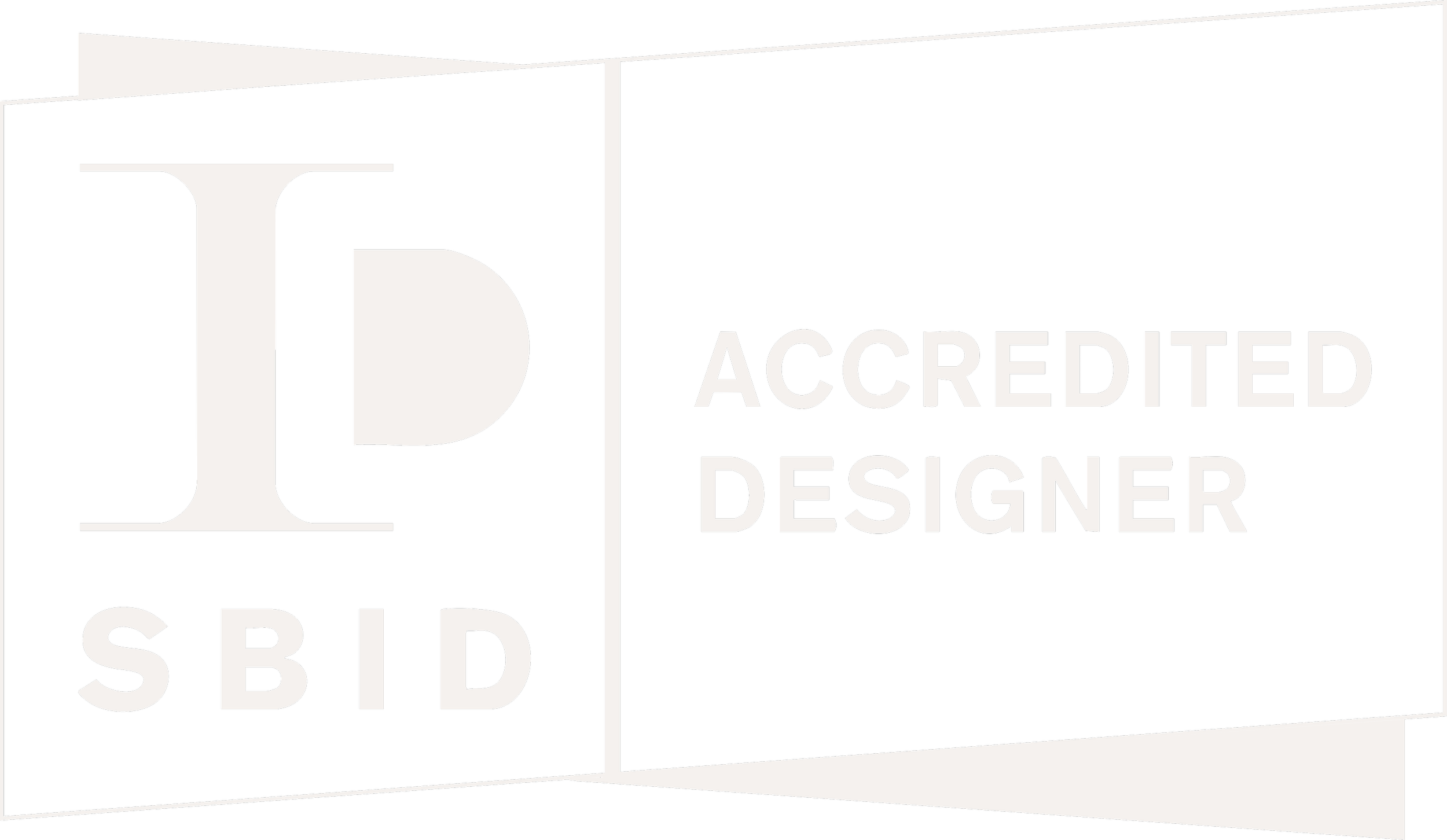 Logo with large letter 'I' and text 'Accredited Designer' on a black background.