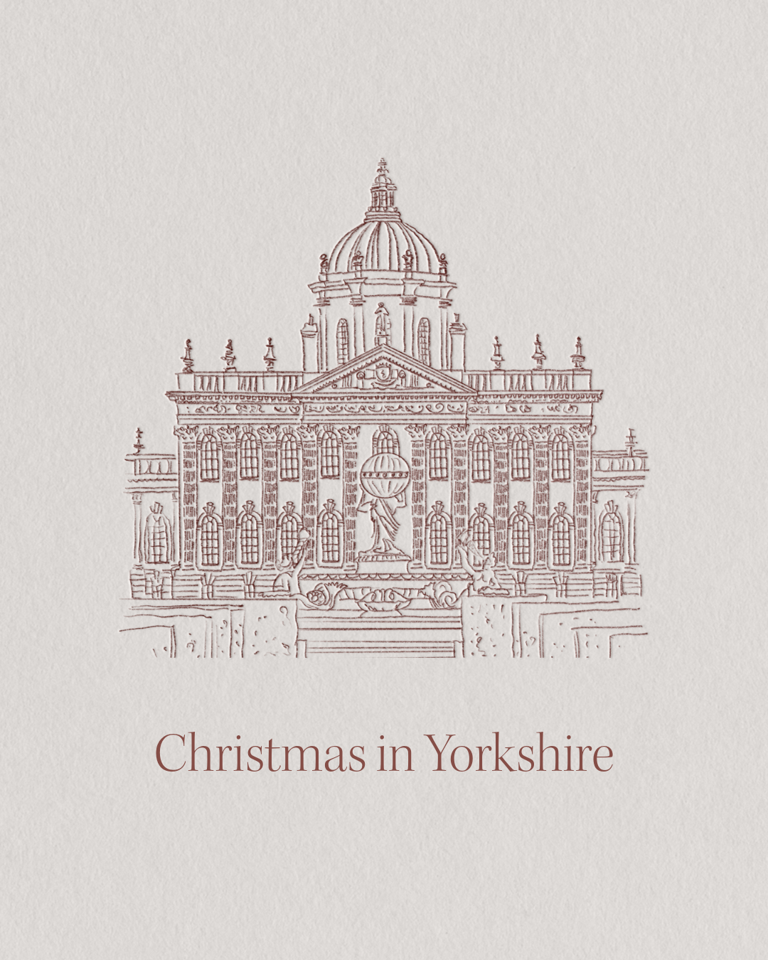 Hand drawn illustration of castle howard.