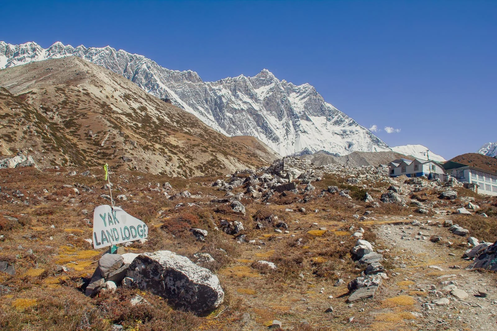  Der Ort Chukung - etwa 2 Stunden von Dingboche - liegt am Fuß der Lhotse-Südwand.   