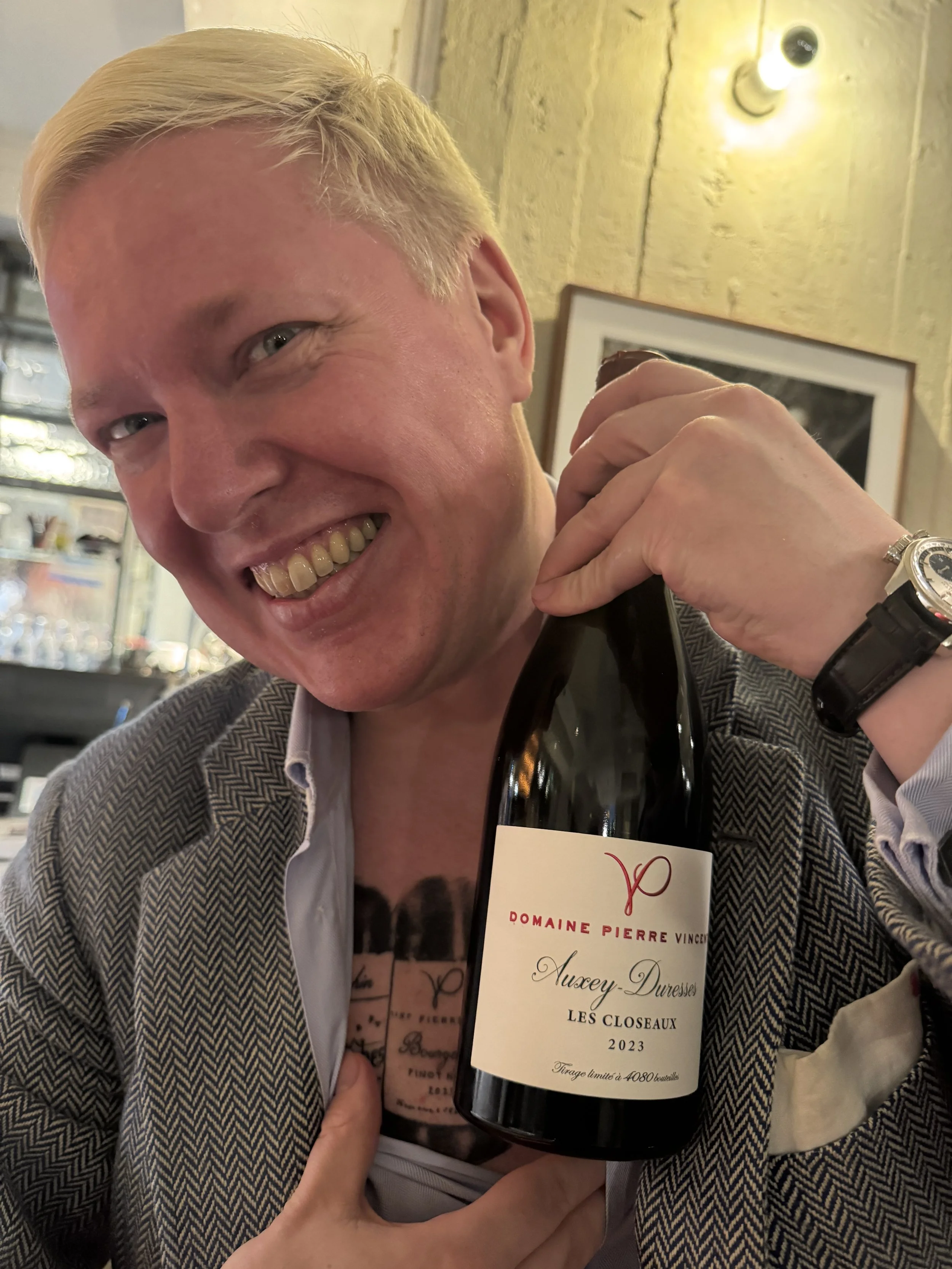 Edward of Bourgogne with Domaine Pierre Vincent Tattoo