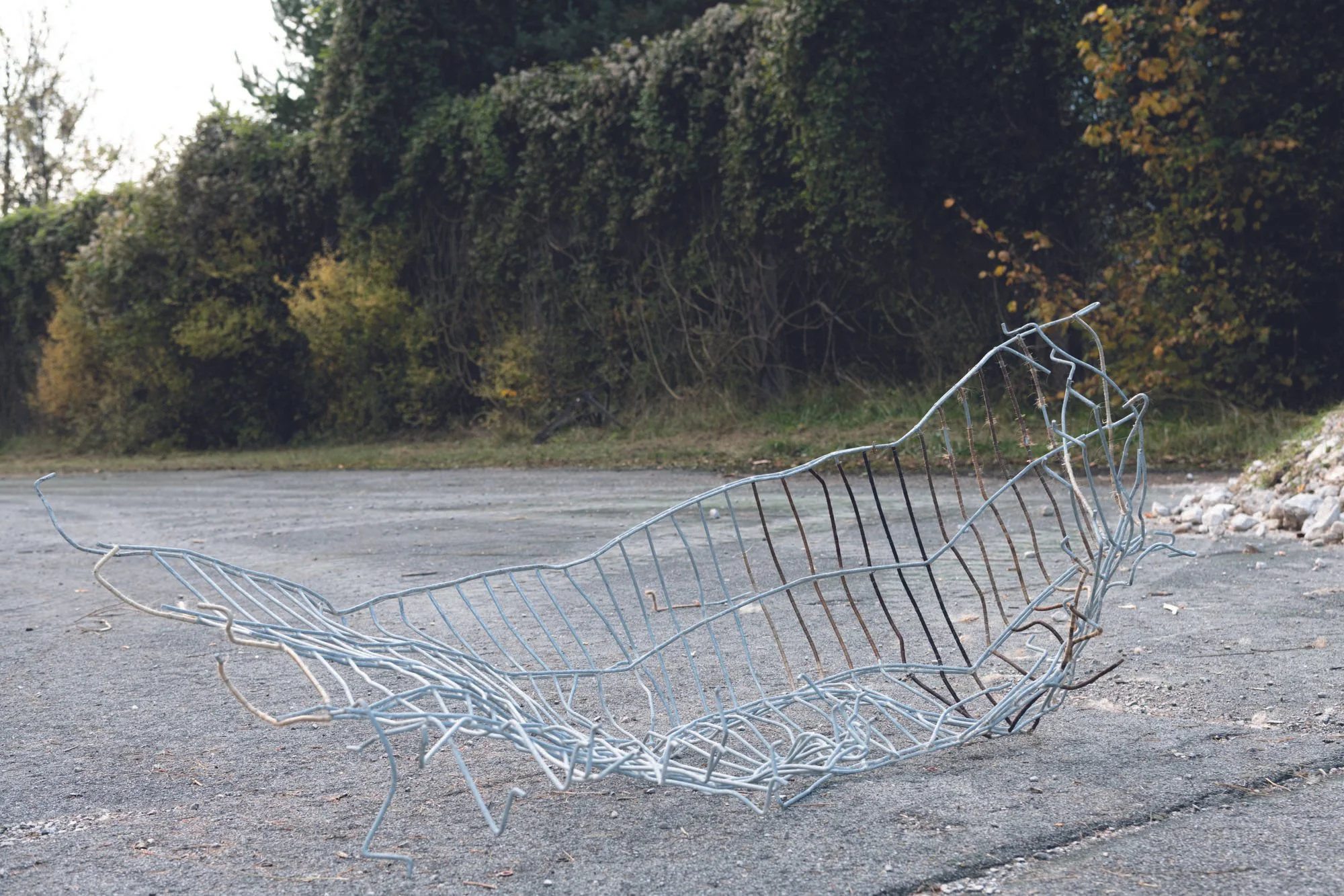 Cage covered in human hair