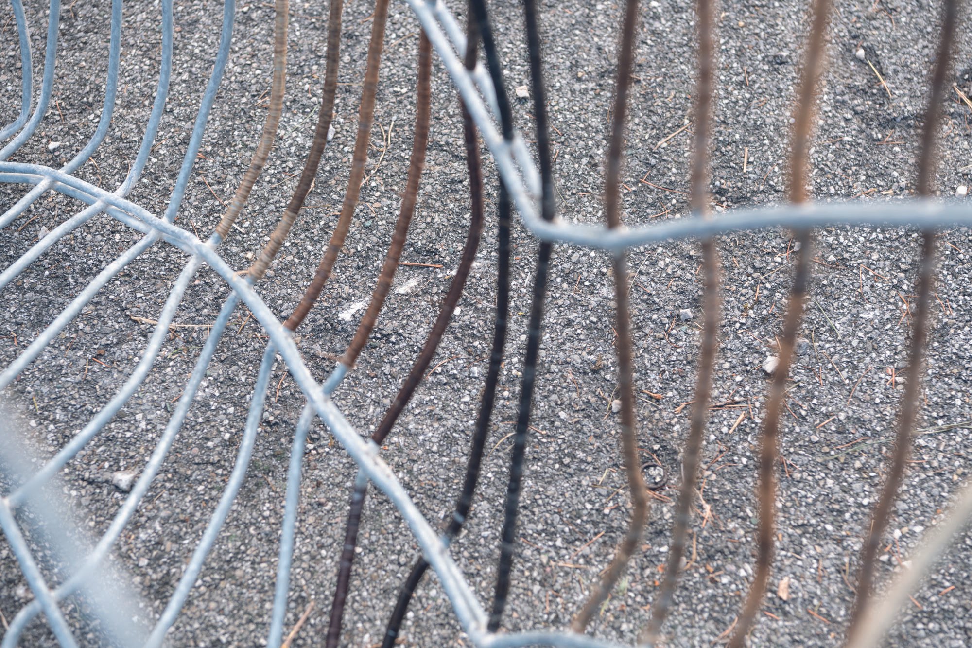 Cage covered in human hair