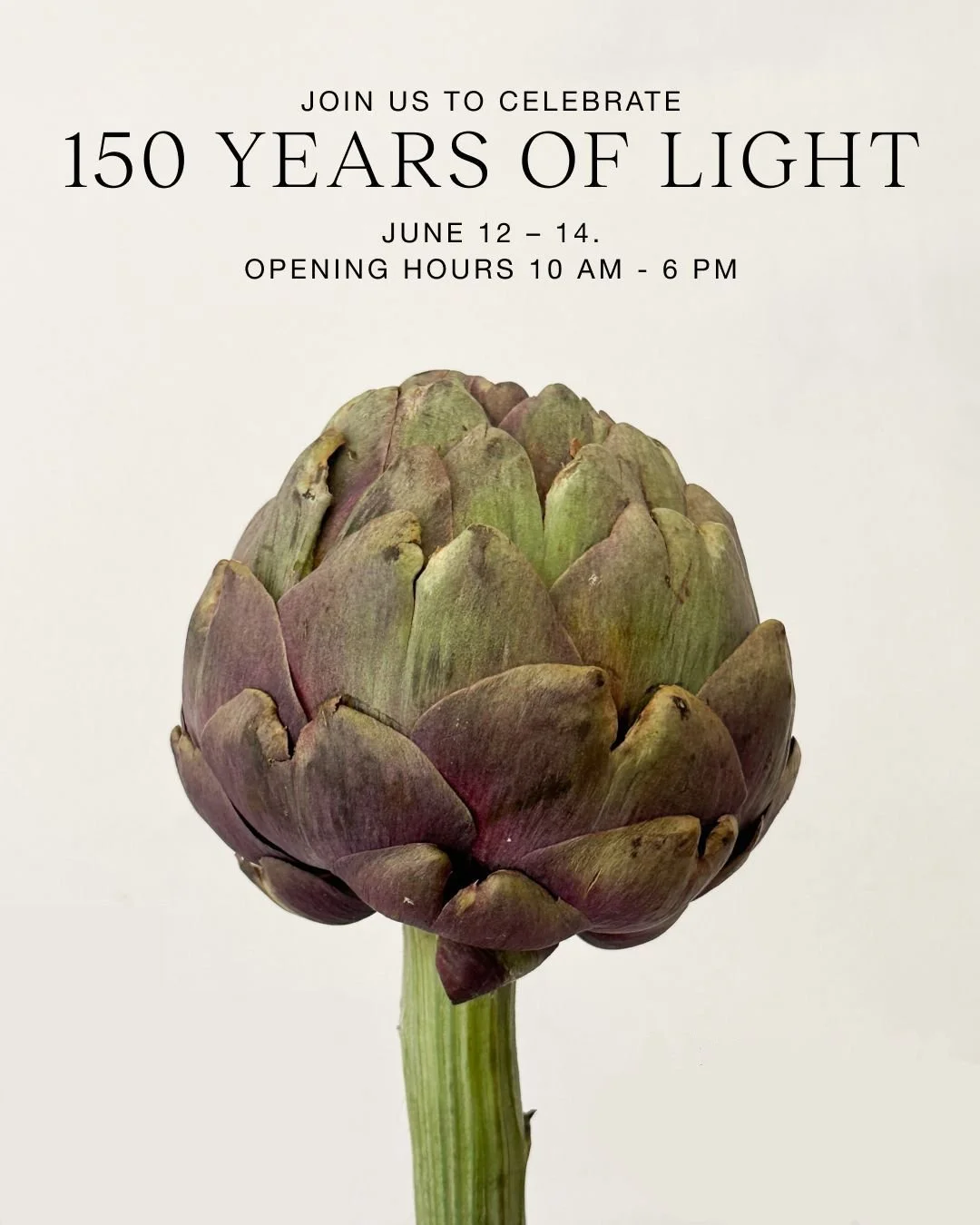 Artichoke with "150 Years of Light" celebration details. Louis Poulsen 3daysofdesign poster