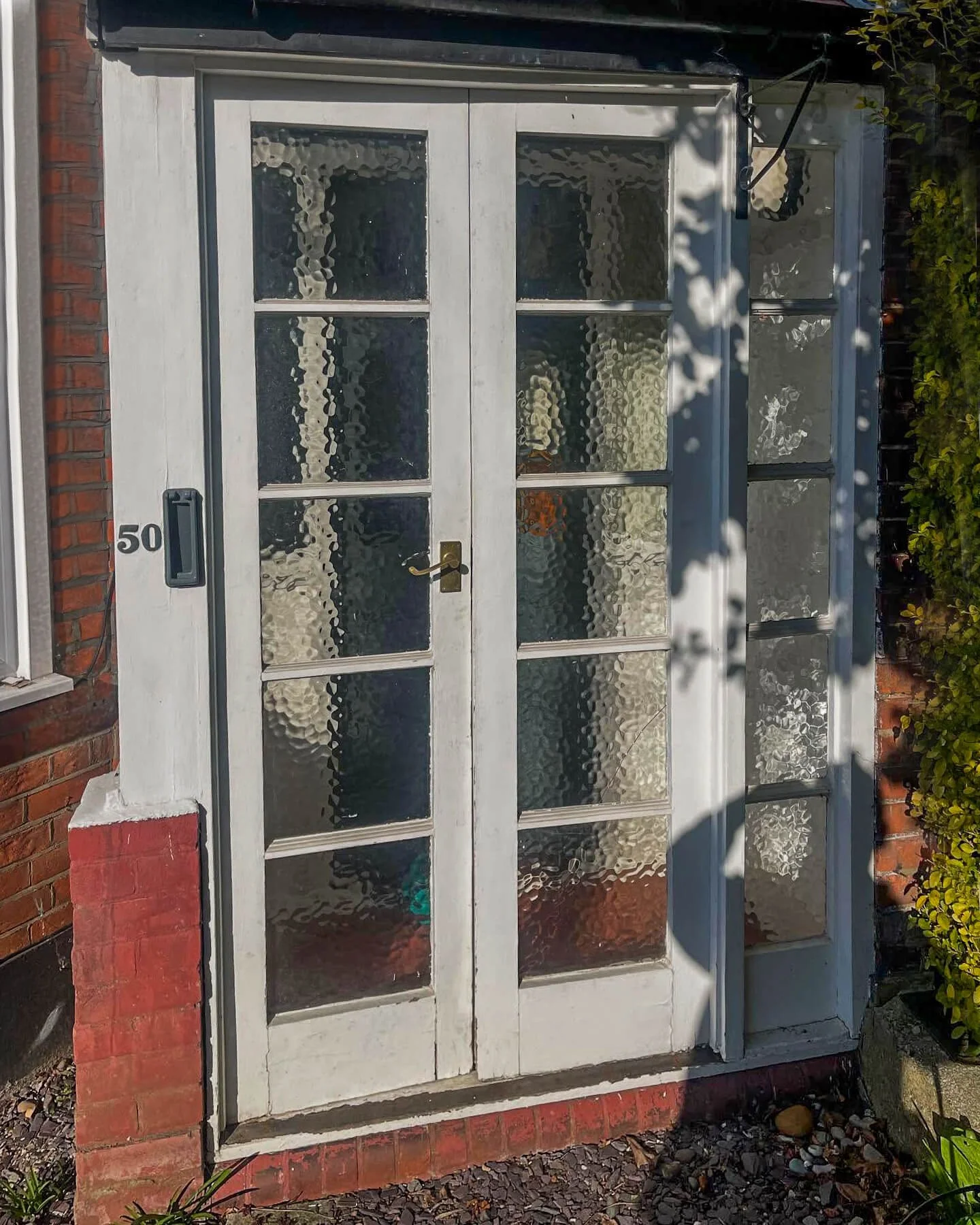 Open inwards French doors are too narrow