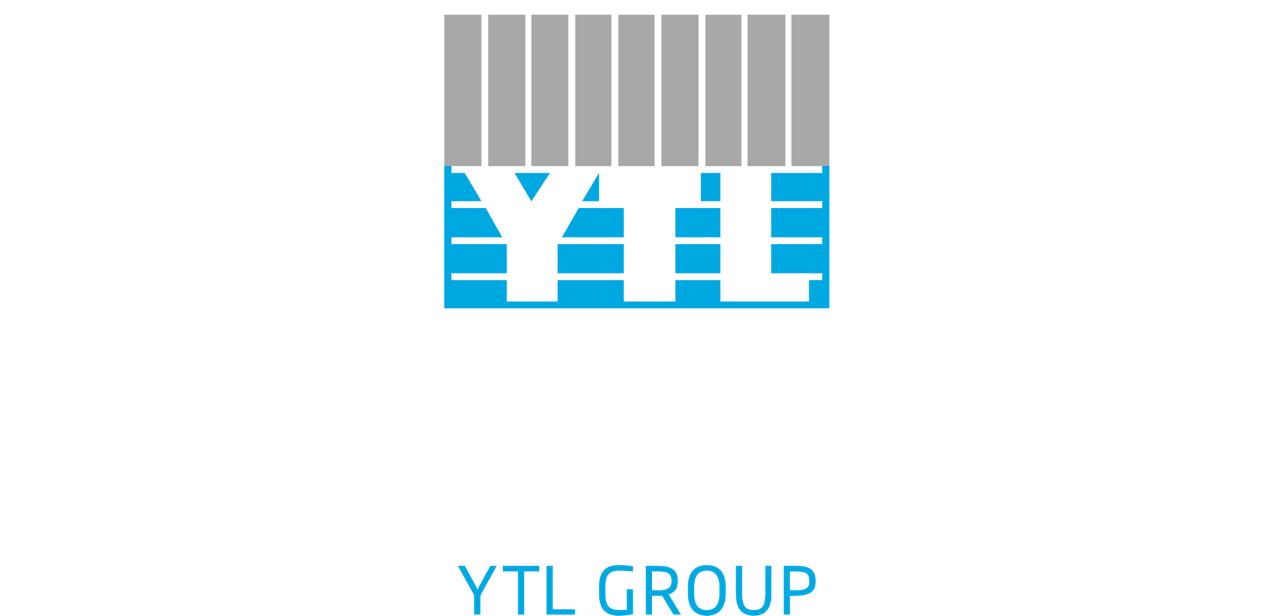 Logo of YTL Construction UK, displaying a barcode-like design above the words "YTL Construction UK" with "YTL GROUP" underneath.