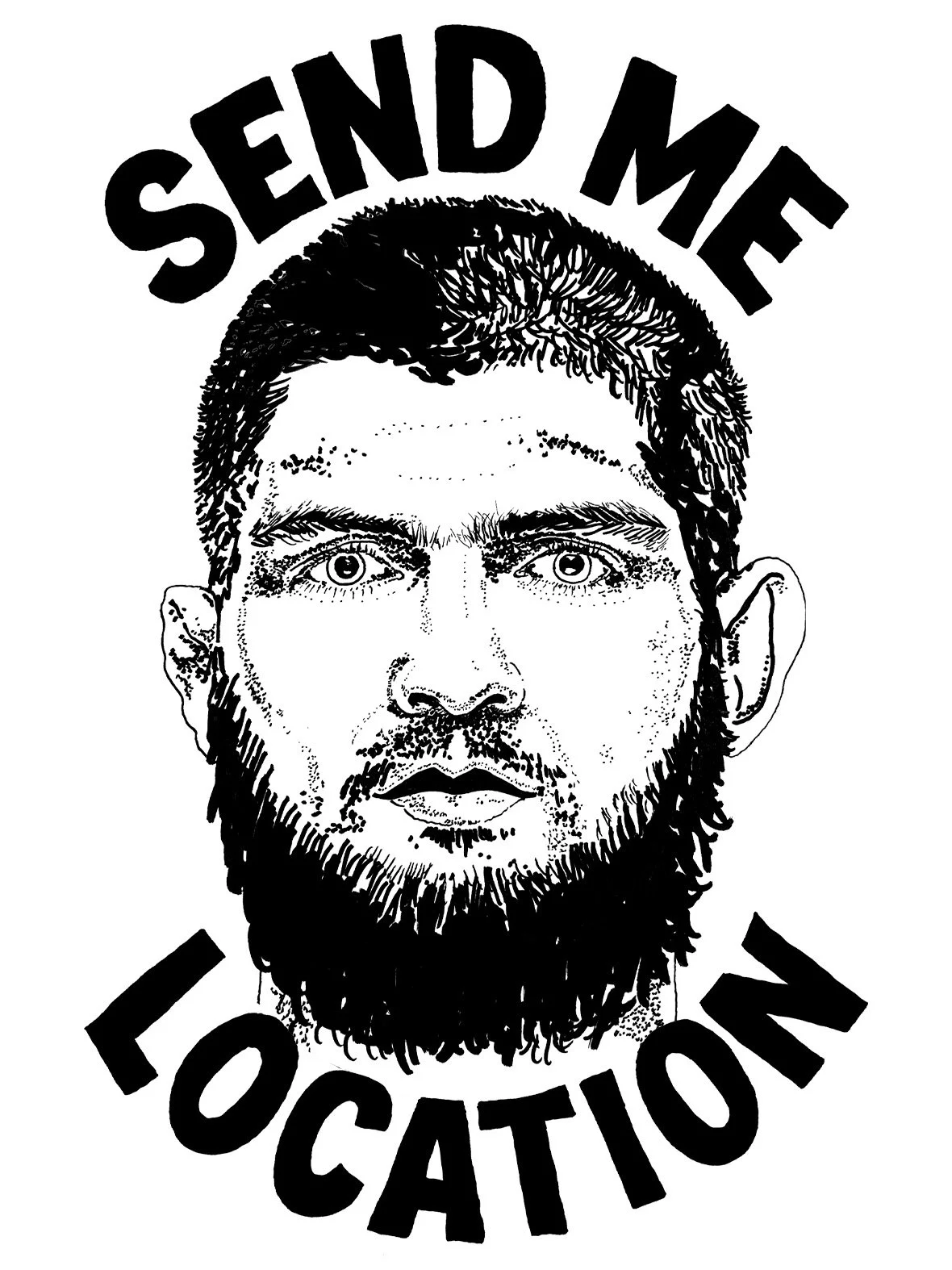 Send me Location (Khabib), 2025 —
Markers on paper, 8 x 11”