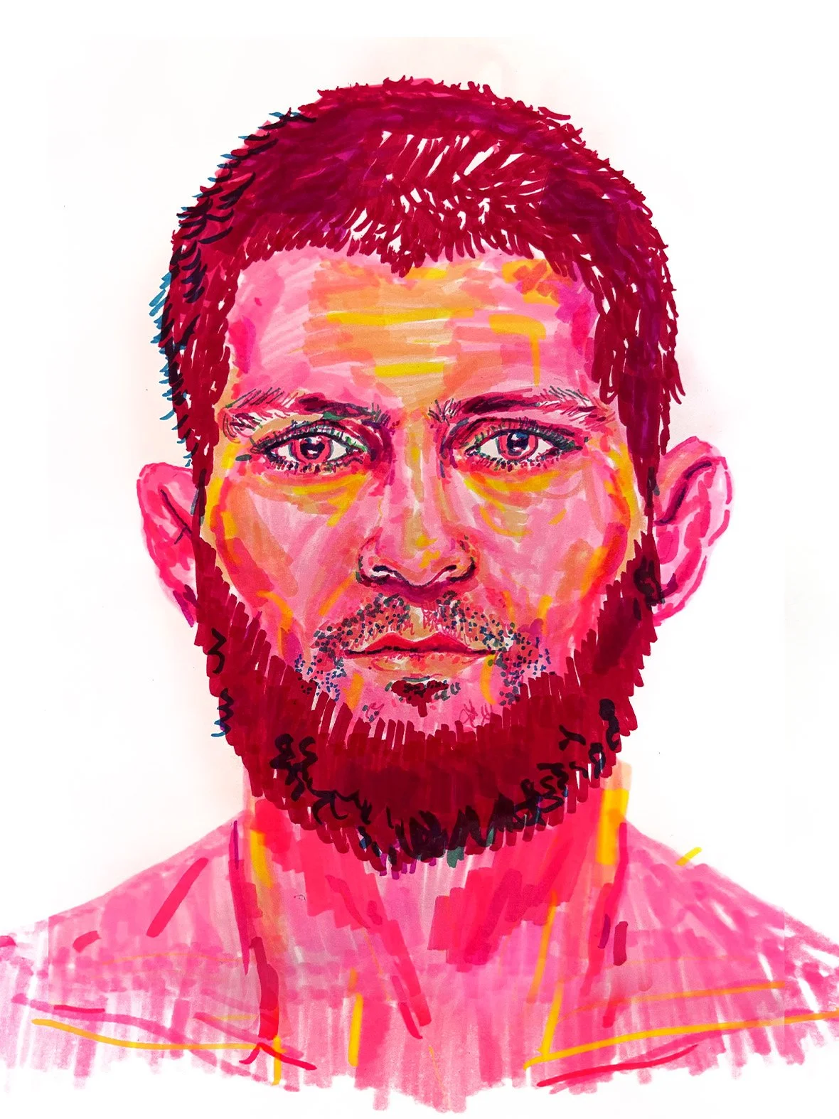 The Eagle (Khabib), 2025 —
Markers on paper, 8 x 11”