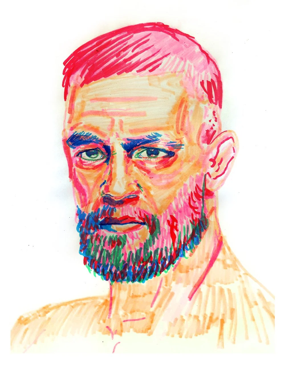 Notorious (Conor McGregor) , 2025 —
Markers on paper, 8 x 11”
