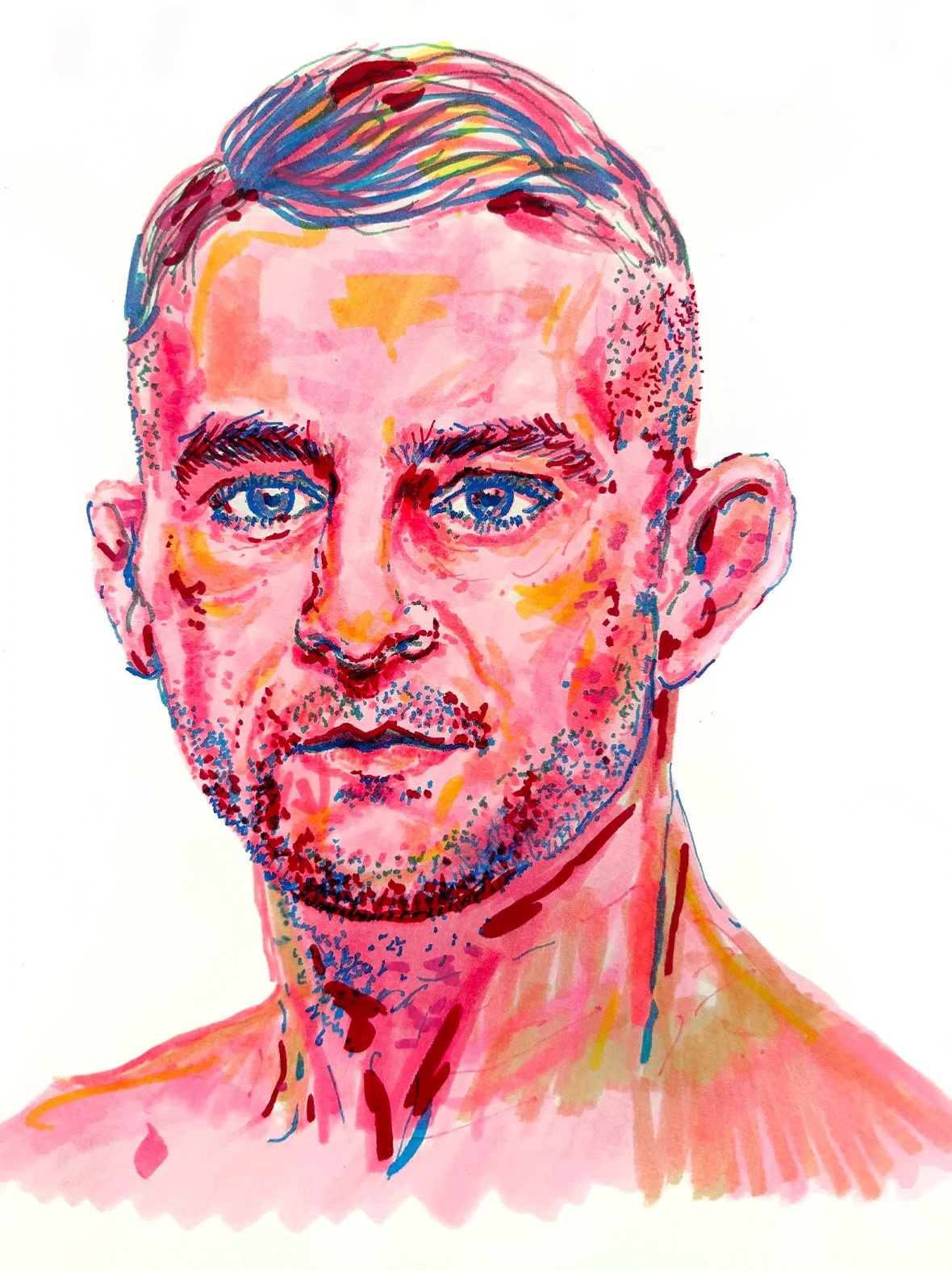 The Diamond (Dustin Poirier), 2025 —
Markers on paper, 8 x 11”