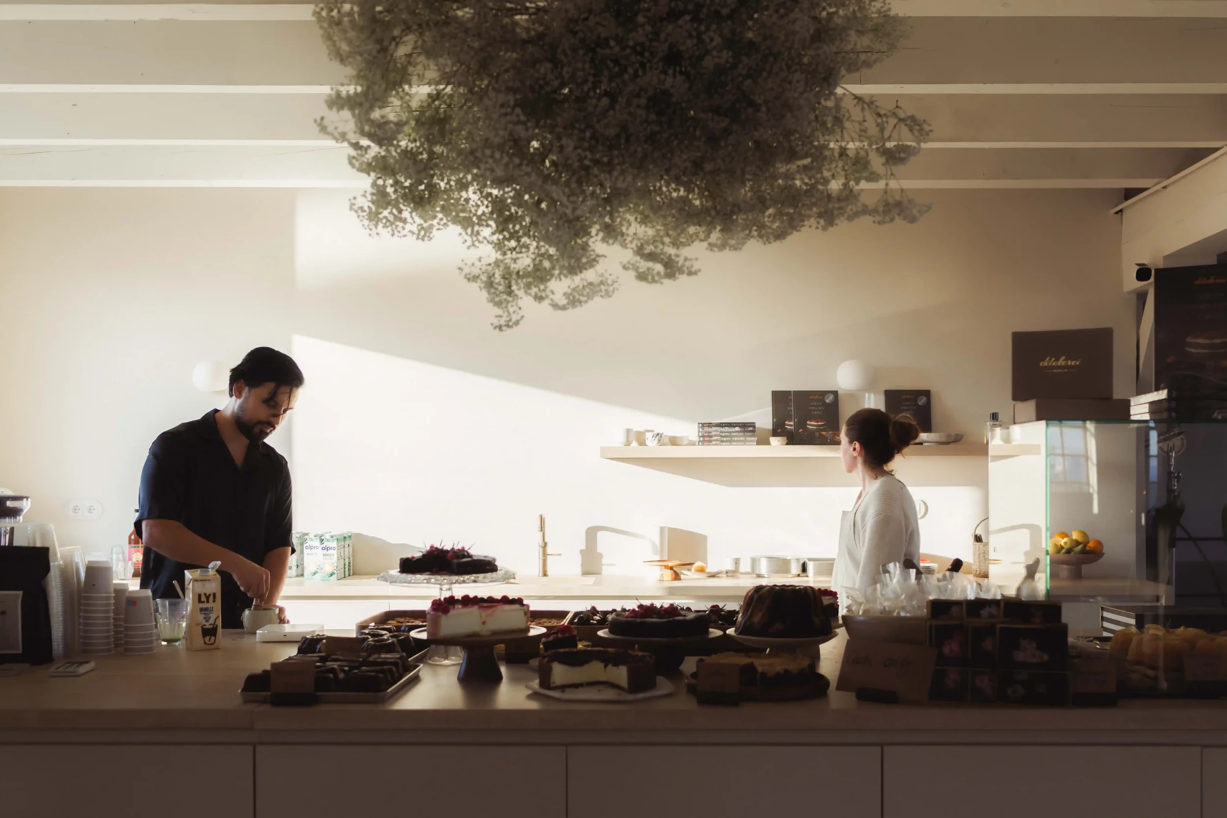 Serving fresh cakes and coffee at Dilekerei pop-up event