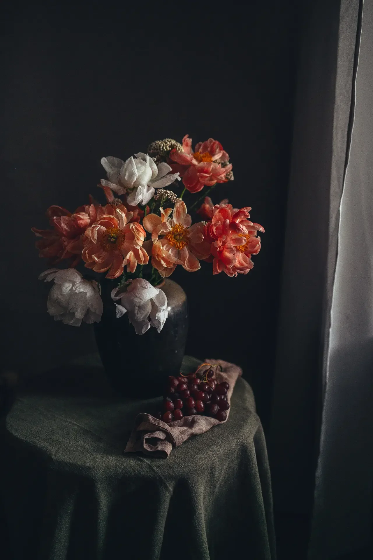 Floral still life with seasonal flowers styled for Dilekerei brand imagery