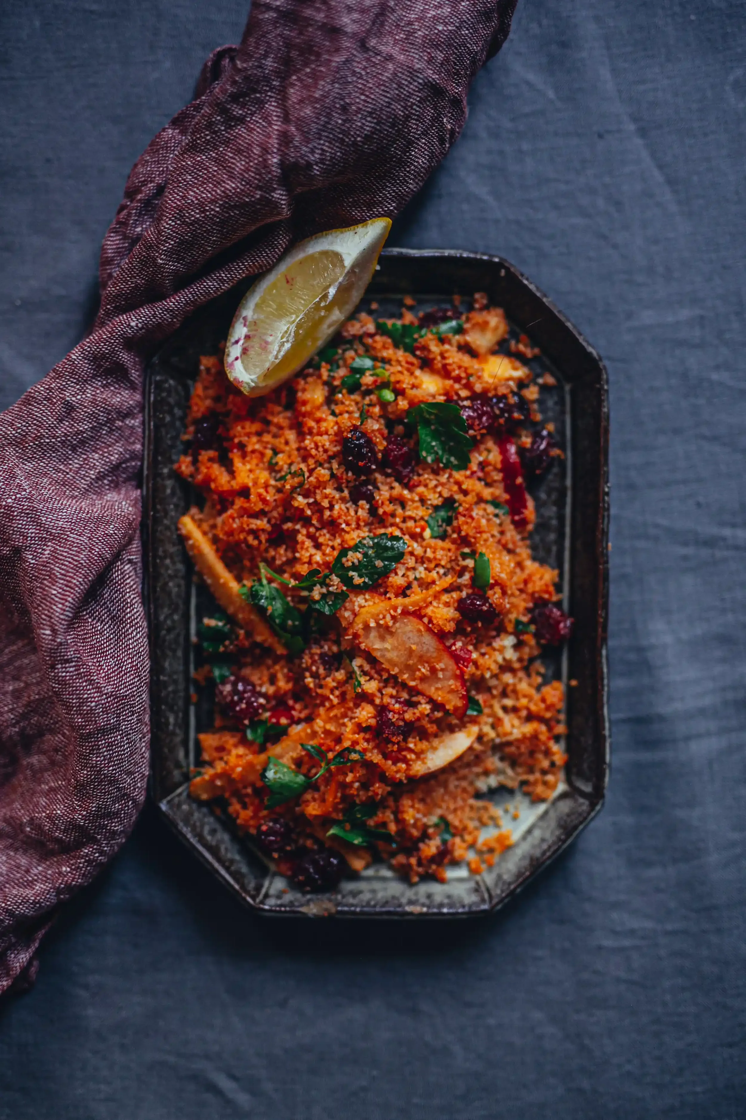 Rice dish with vegetables and spices prepared for Mediterranean catering