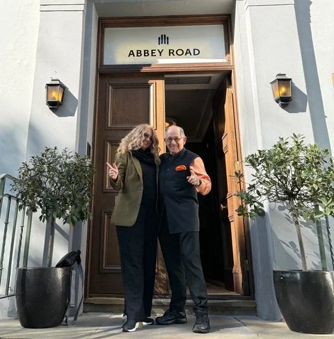 At the legendary Abbey Road Studios with extraordinary A.I. artist, creative image creator and notable recording artist from Los Angeles, Kelly Boes