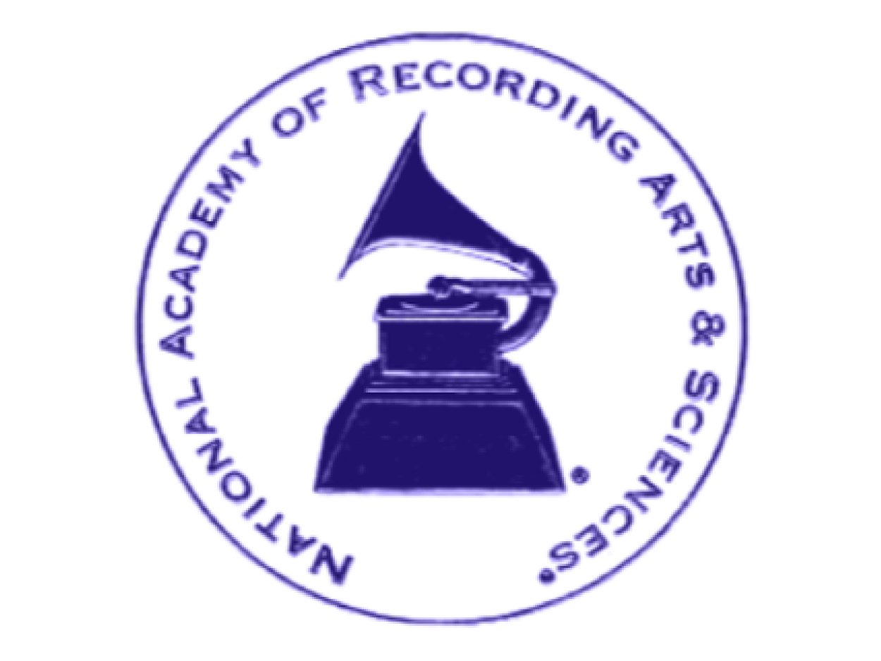 Seal of the National Academy of Recording Arts & Sciences featuring a gramophone, with the organization's name encircling it.