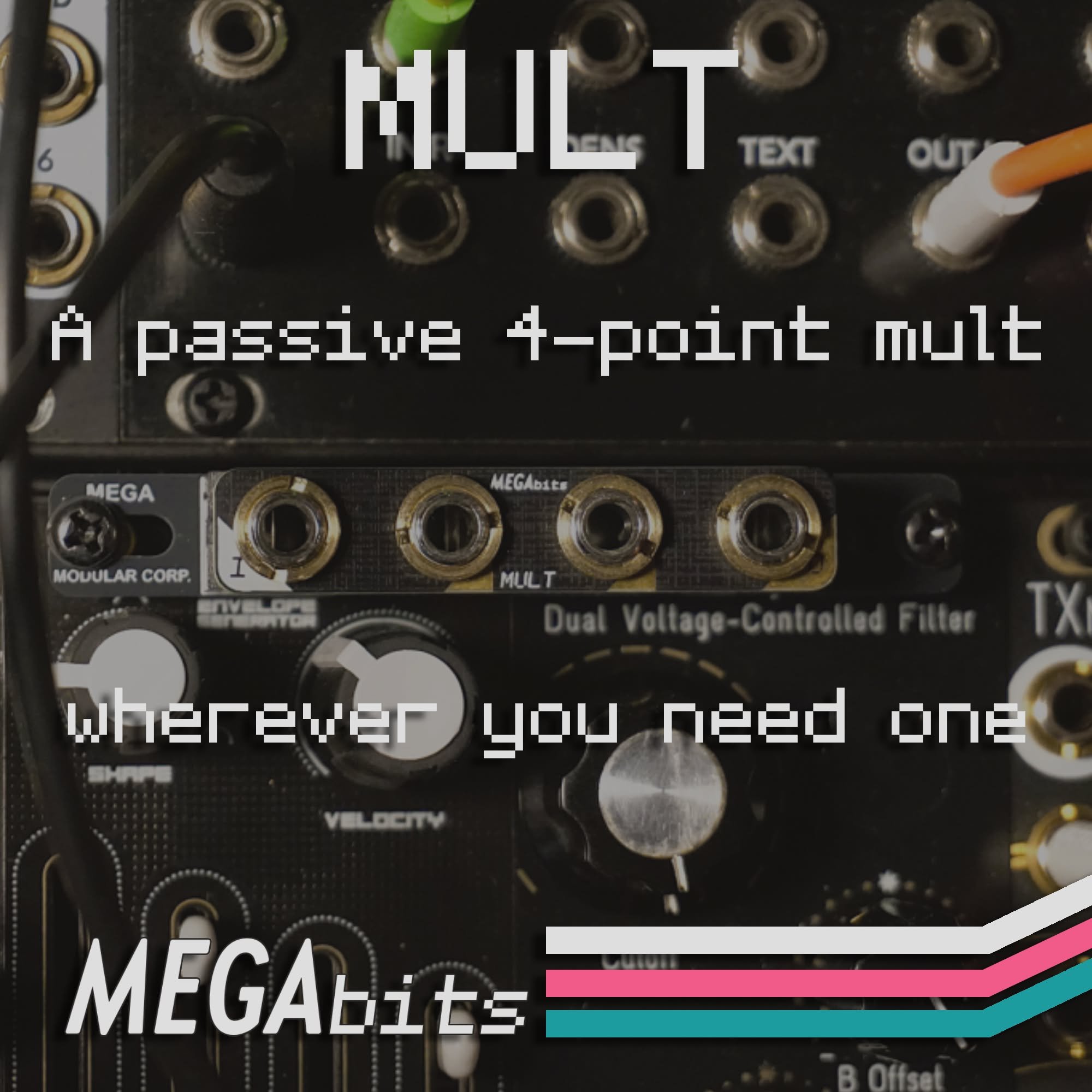 Mults are like VCAs.  They're never where you need them, and you never have enough.  We at the corporation have fixed both of those problems with our Mult Megabit.  Add a 4-point passive mult nearly anywhere in your rack, with no HP loss.  Come to th