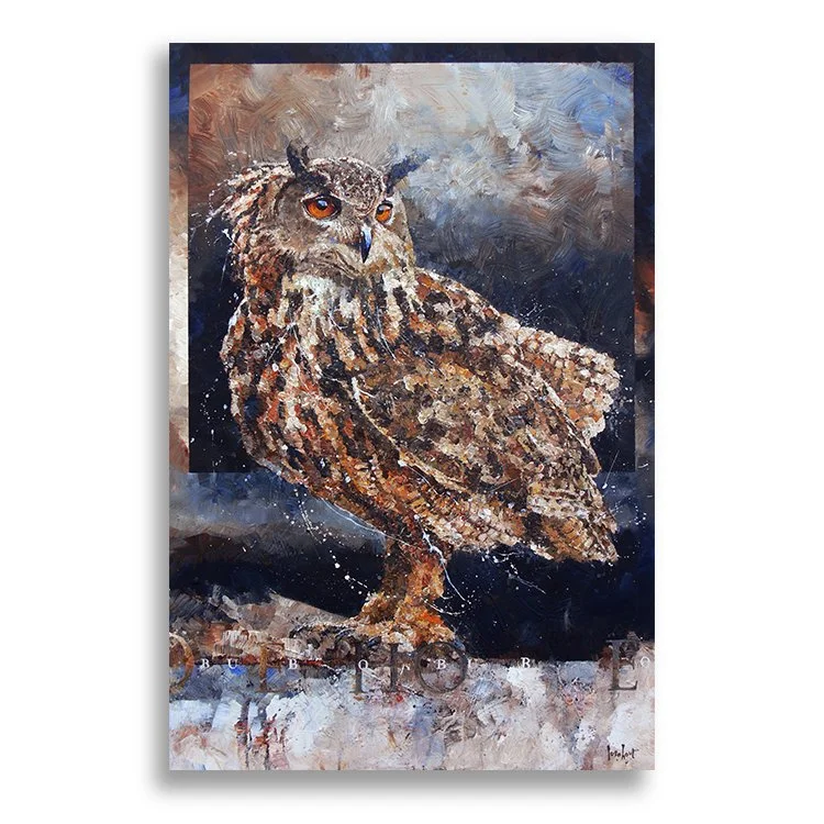 Oehoe, 80x120 cm, acryl (met zand) op linnen (TE KOOP: € 2800,-)