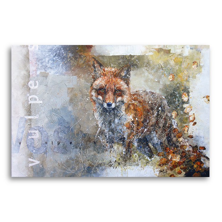 Vos, 120x80 cm, acryl (met zand) op linnen (TE KOOP: € 2800,-)