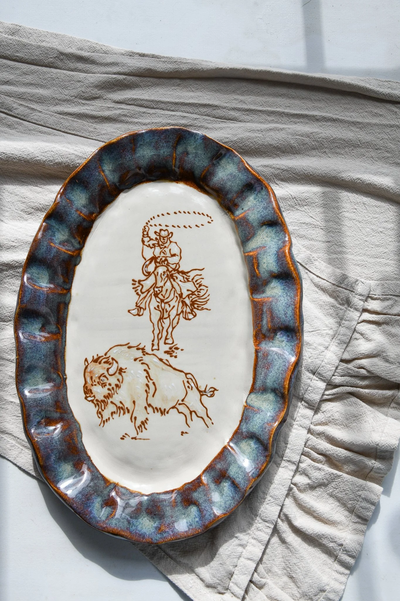 Bison Cowboy Platter.jpg