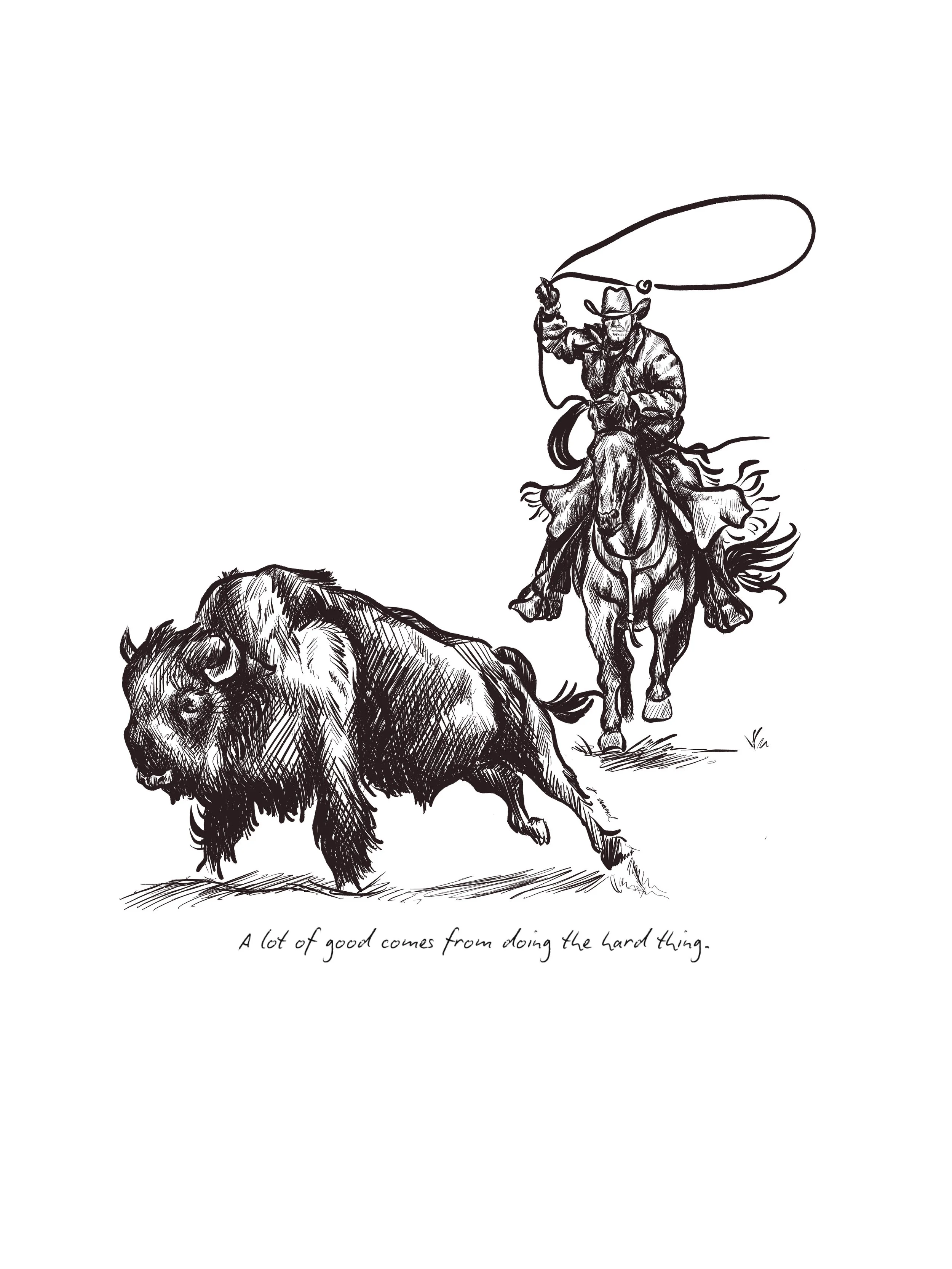 Do The Hard Thing Black & White Poster