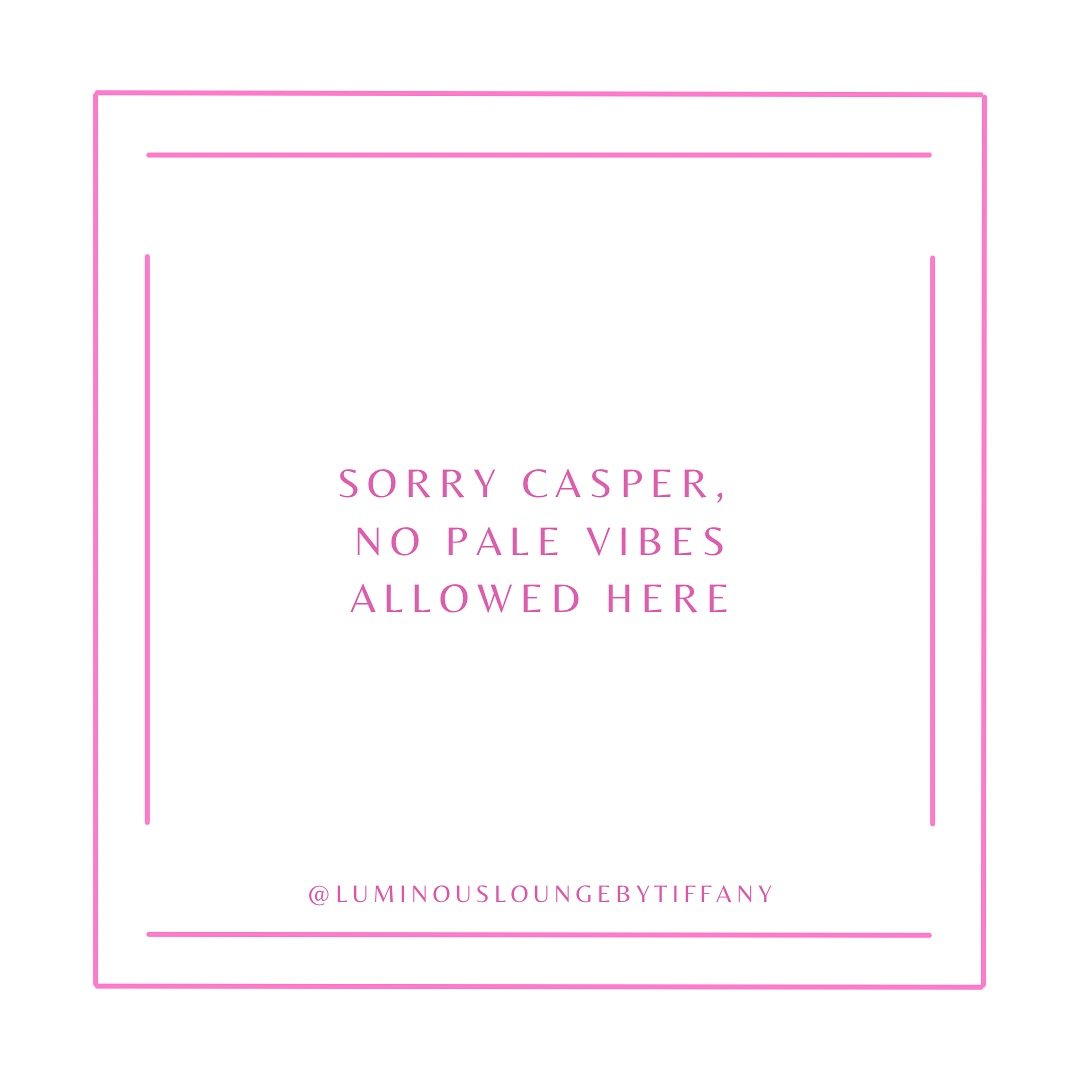 👻 Sorry, Casper &mdash; only golden glows are welcome here!
No pale vibes allowed at Luminous Lounge, where your glow-up is anything but ghostly.
✨ Book your spray tan before the spooky season fades away!
🩷 @luminousloungebytiffany 
.
.
.
.
#sprayt