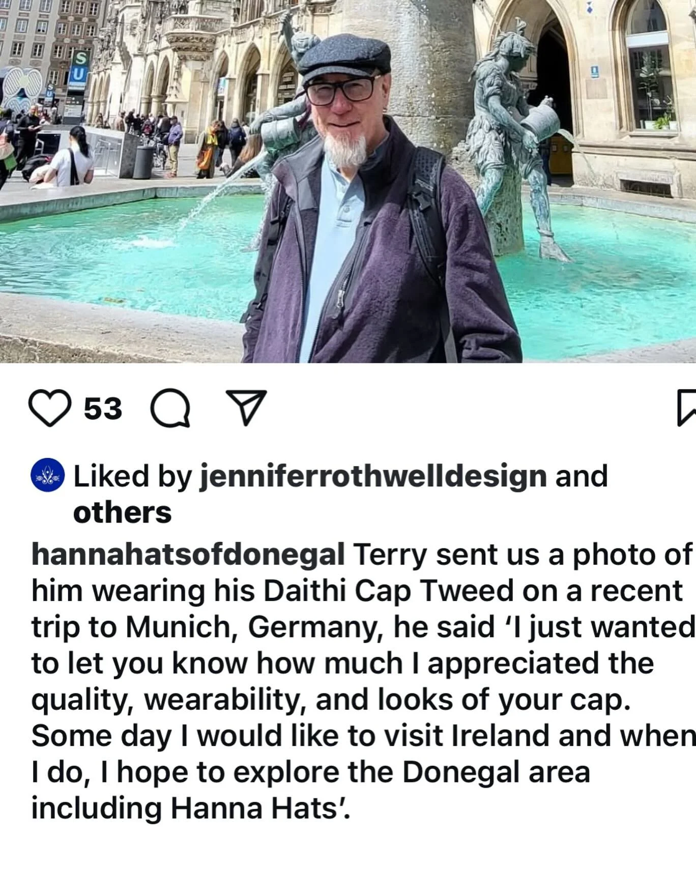 Such a beautiful post of a handsome gent sharing his love for @hannahatsofdonegal 👏🏻