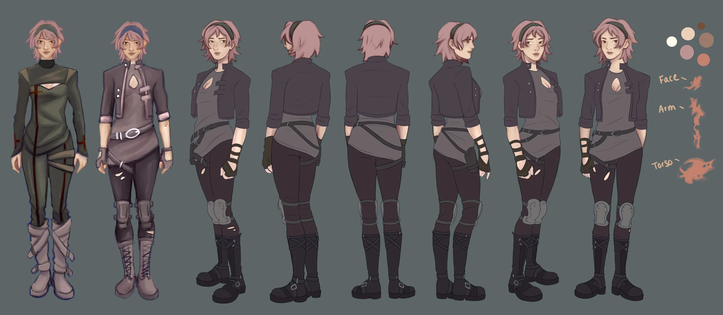 Post-Apocalypse outfit turnaround.
