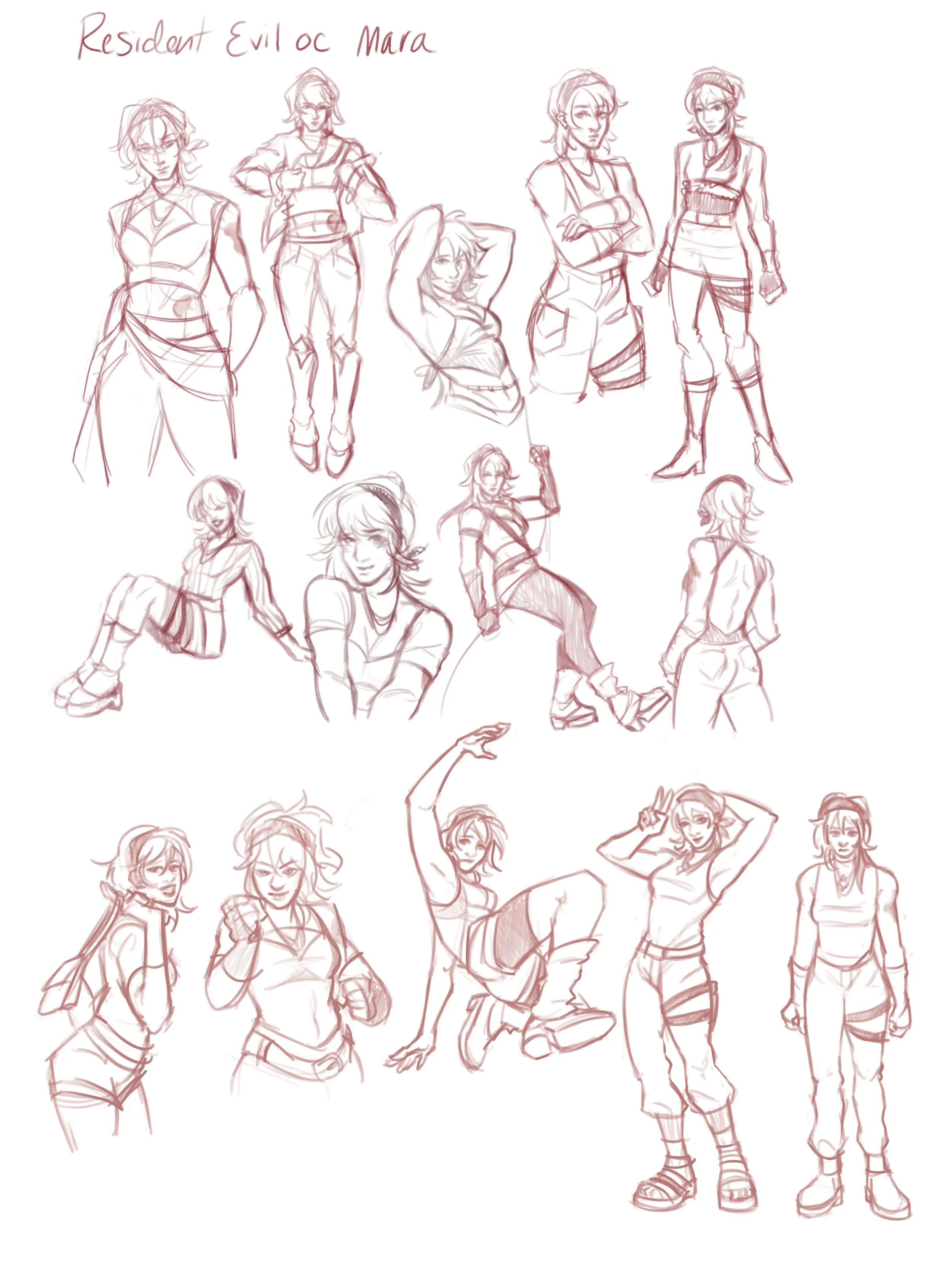 Original sketches exploring Mara.