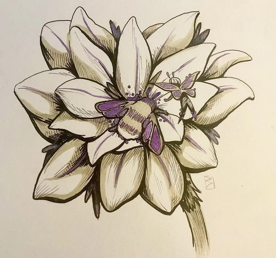 Pollinate; Pen and marker