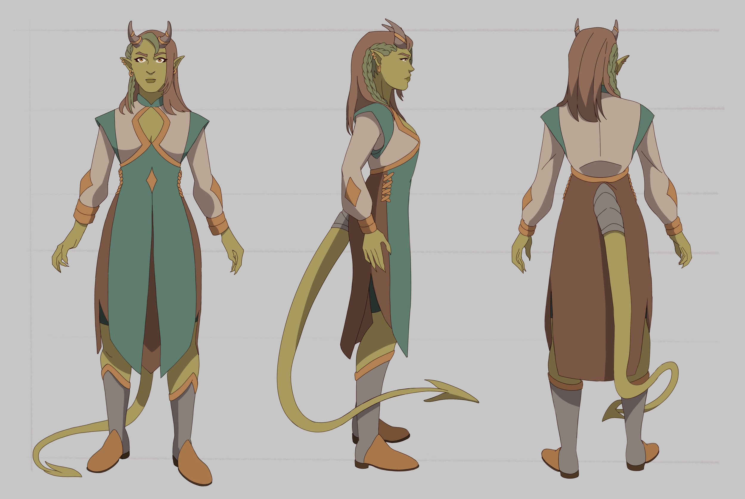 This character work was done to make a character in the style of a pre-existing show and work with a style guide.