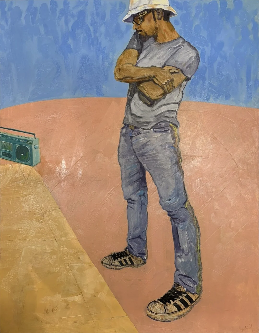 Funky Fresh and Yes Cold on My Feet.
Oil on canvas, 47 x 37 in., 2025