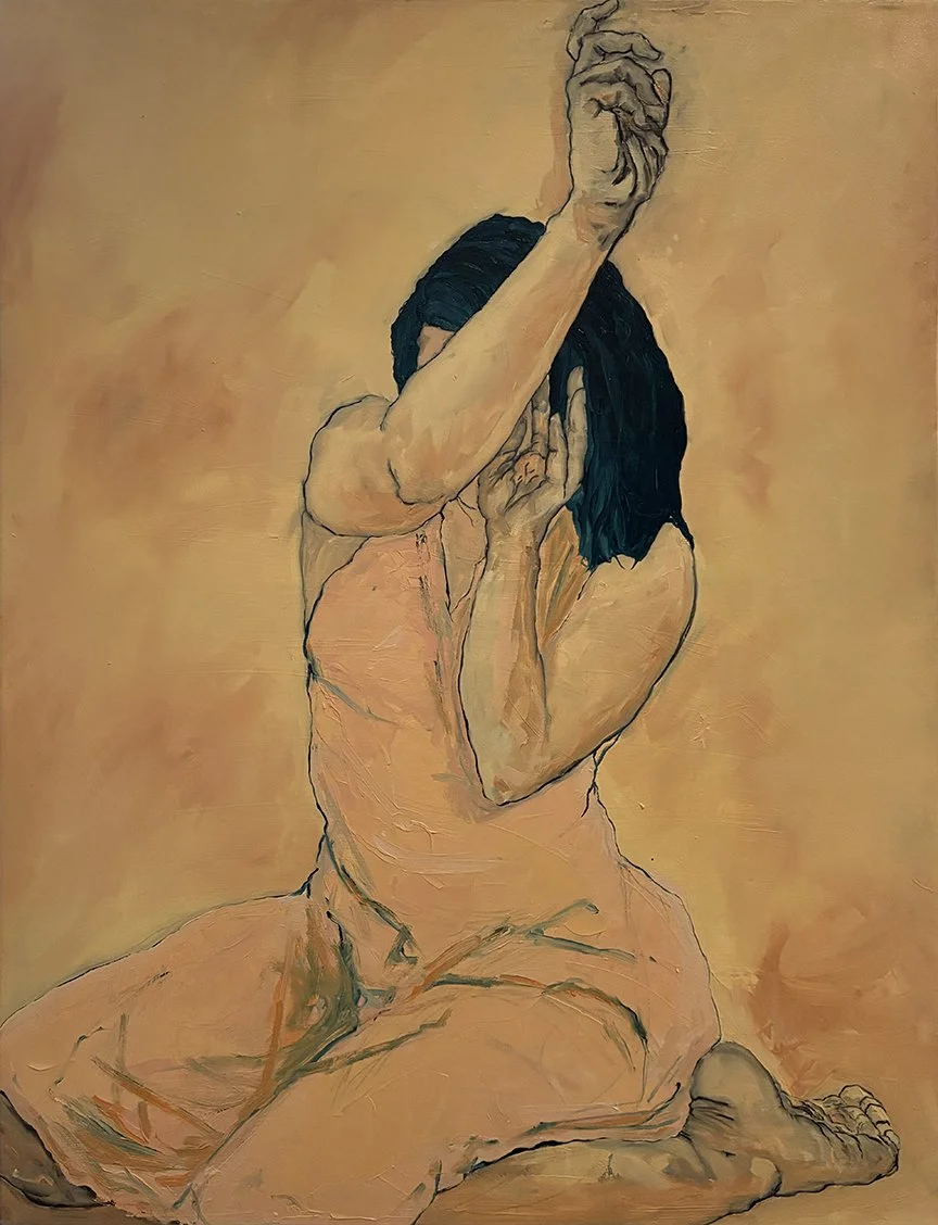 Blind belief of fantasies. 
Oil on canvas, 45 1/2 x 34 3/4, 2026