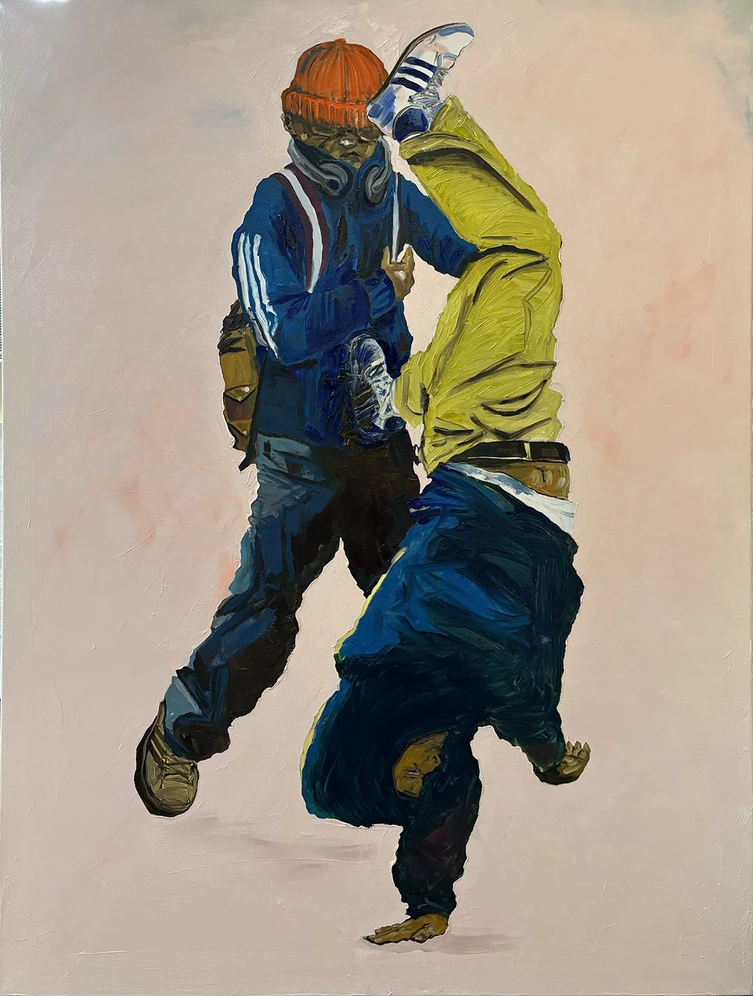 From our heads to our kicks, it’s poetry in motion. 
Oil on canvas, 64.5 x 49 in., 2026