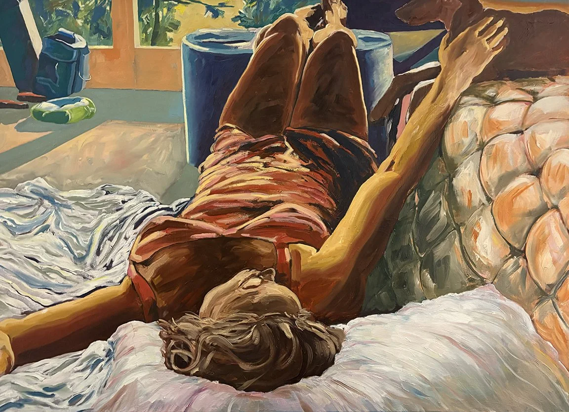 Morning Sun, Hidden Eyes. 
Oil on canvas, 64.5 x 44.5 in. 2026