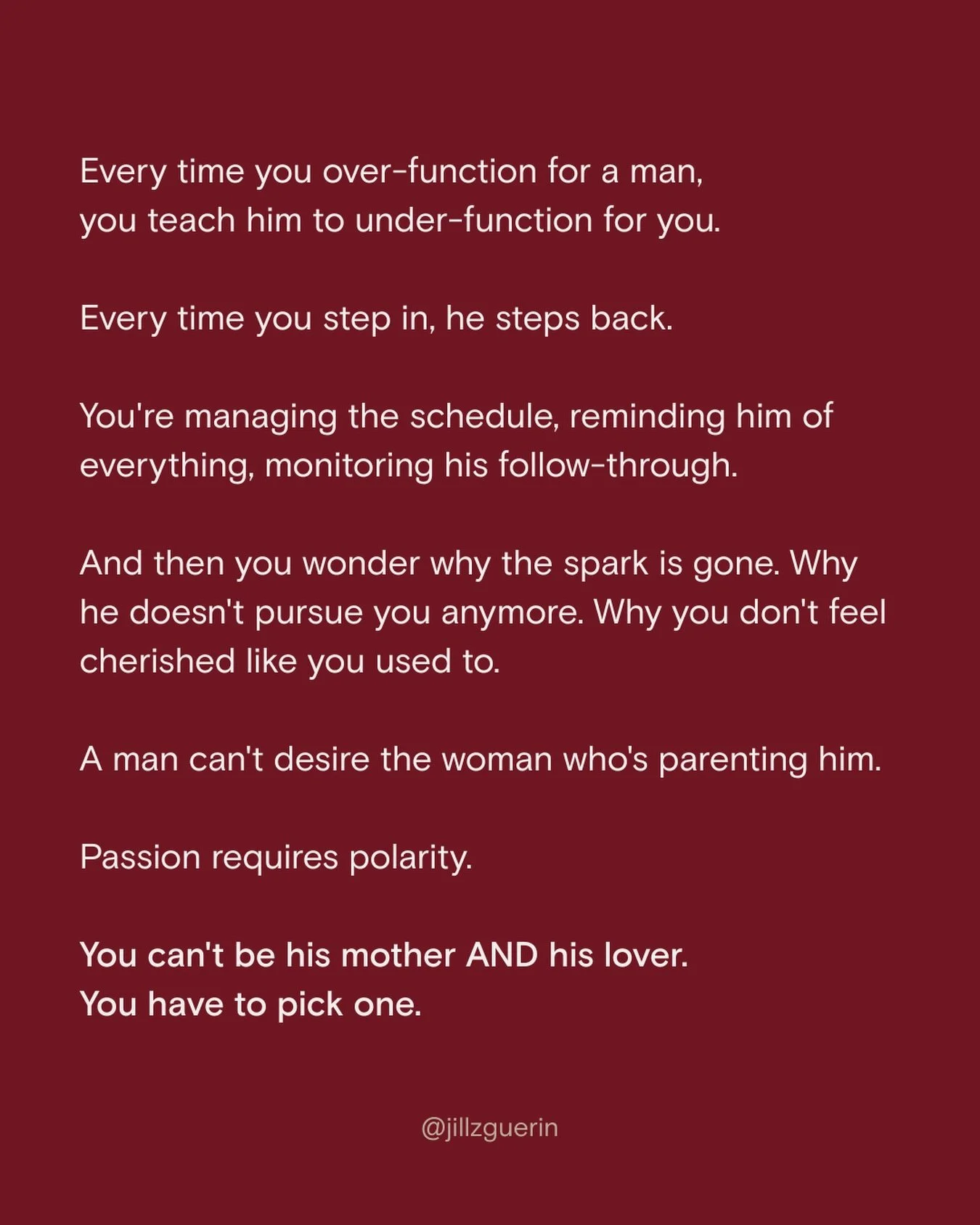 And if you pick that you want to be the lover&hellip;join Love Alchemy 🌹

This is the course where I teach you how to embody feminine energy in your relationship so you can stop managing and start being adored. How to inspire his devotion without ch