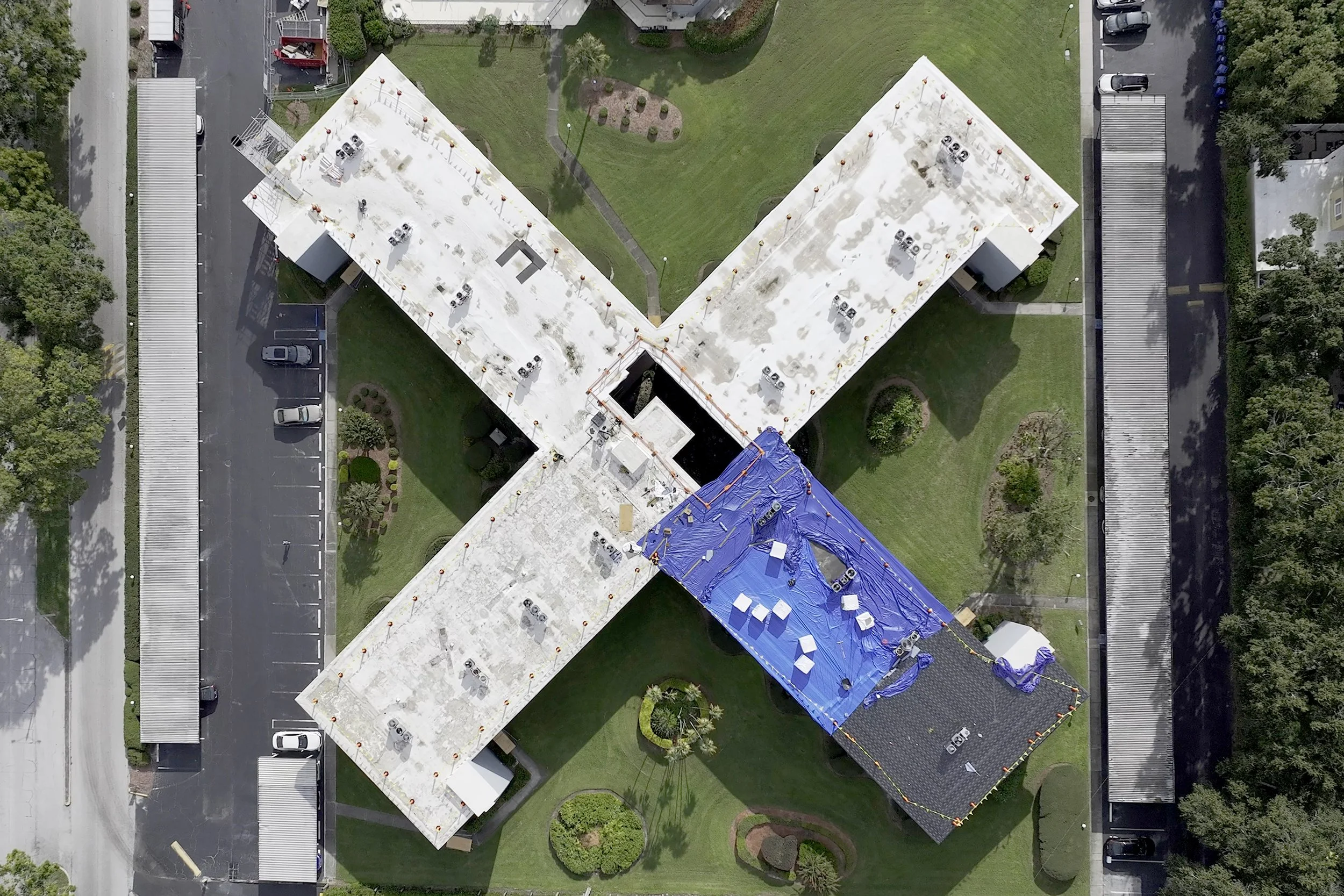 Phoenix Roofing Services multi-family residential roof replacement in Winter Haven Florida. PolyGlass Polyfresko Modified Bitumen Roof Installation in Central Florida.