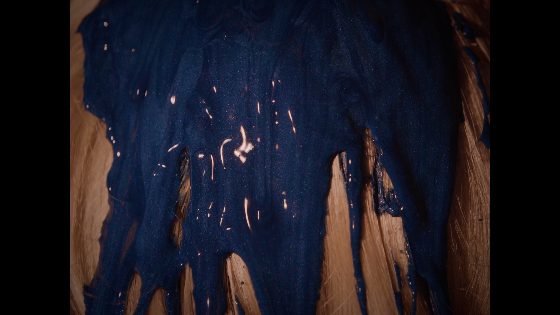 A blue mess.