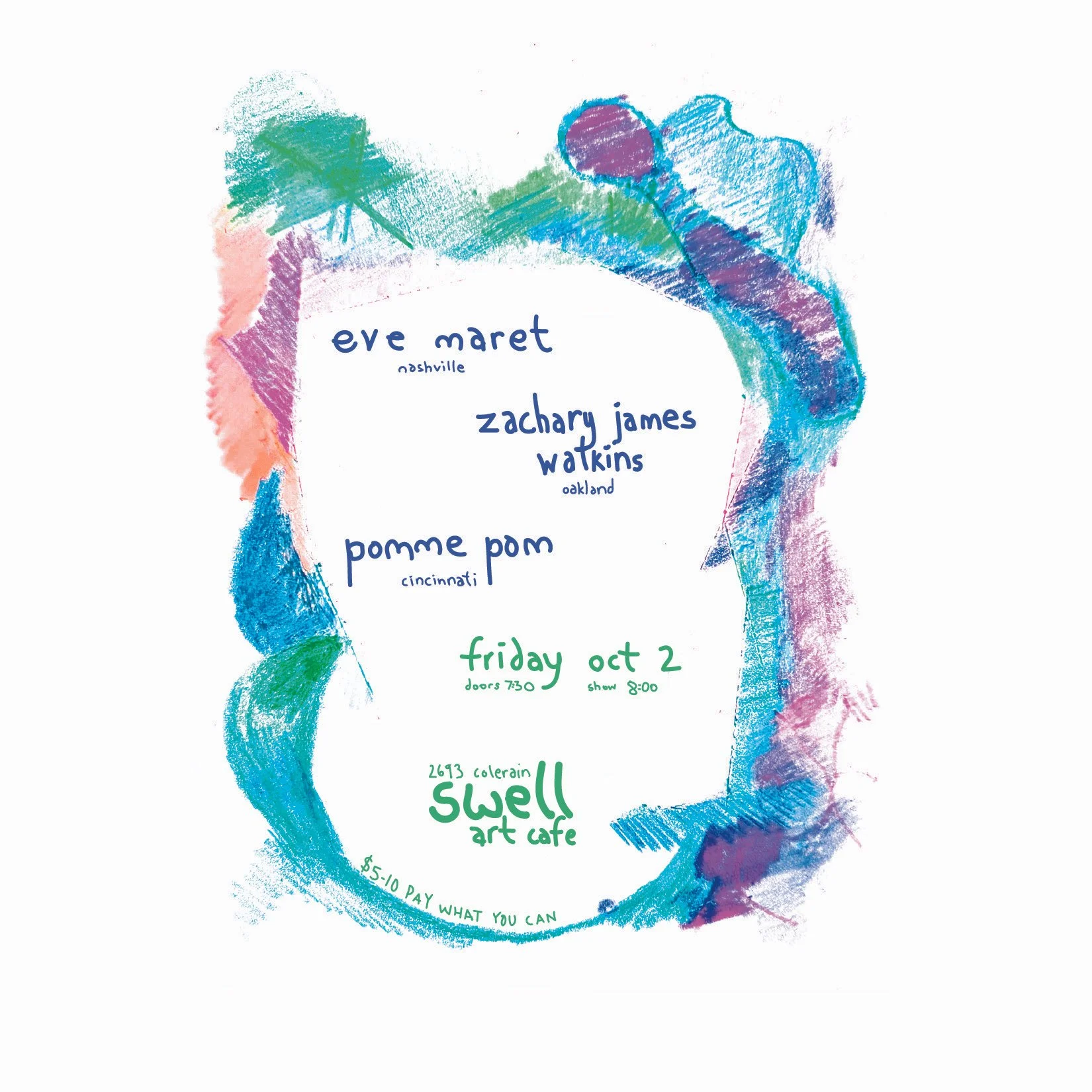 Eve Maret (Nashville) / Zachary James Watkins (Oakland) + Pomme Pom