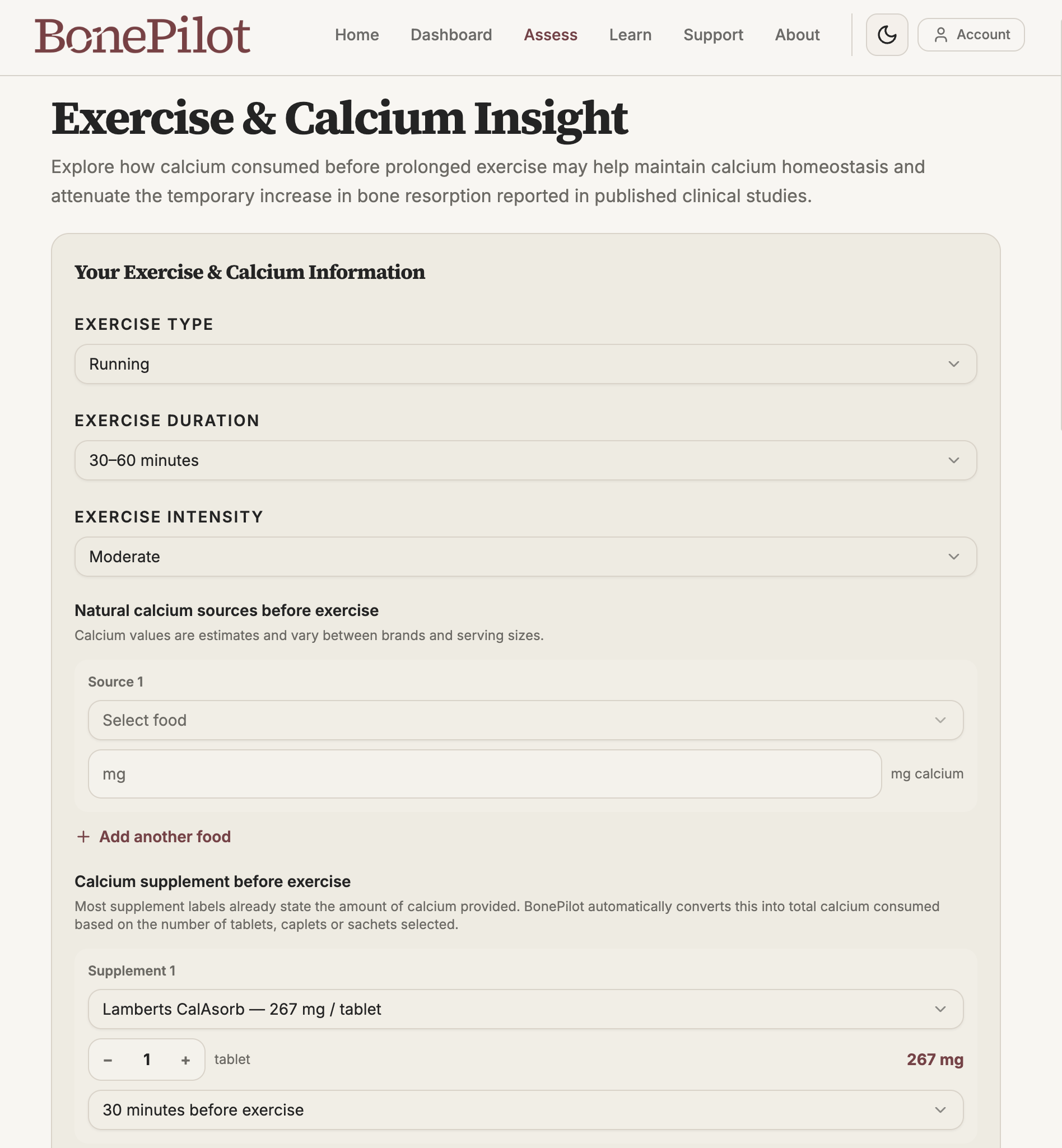 BonePilot - Exercise & Calcium Insight