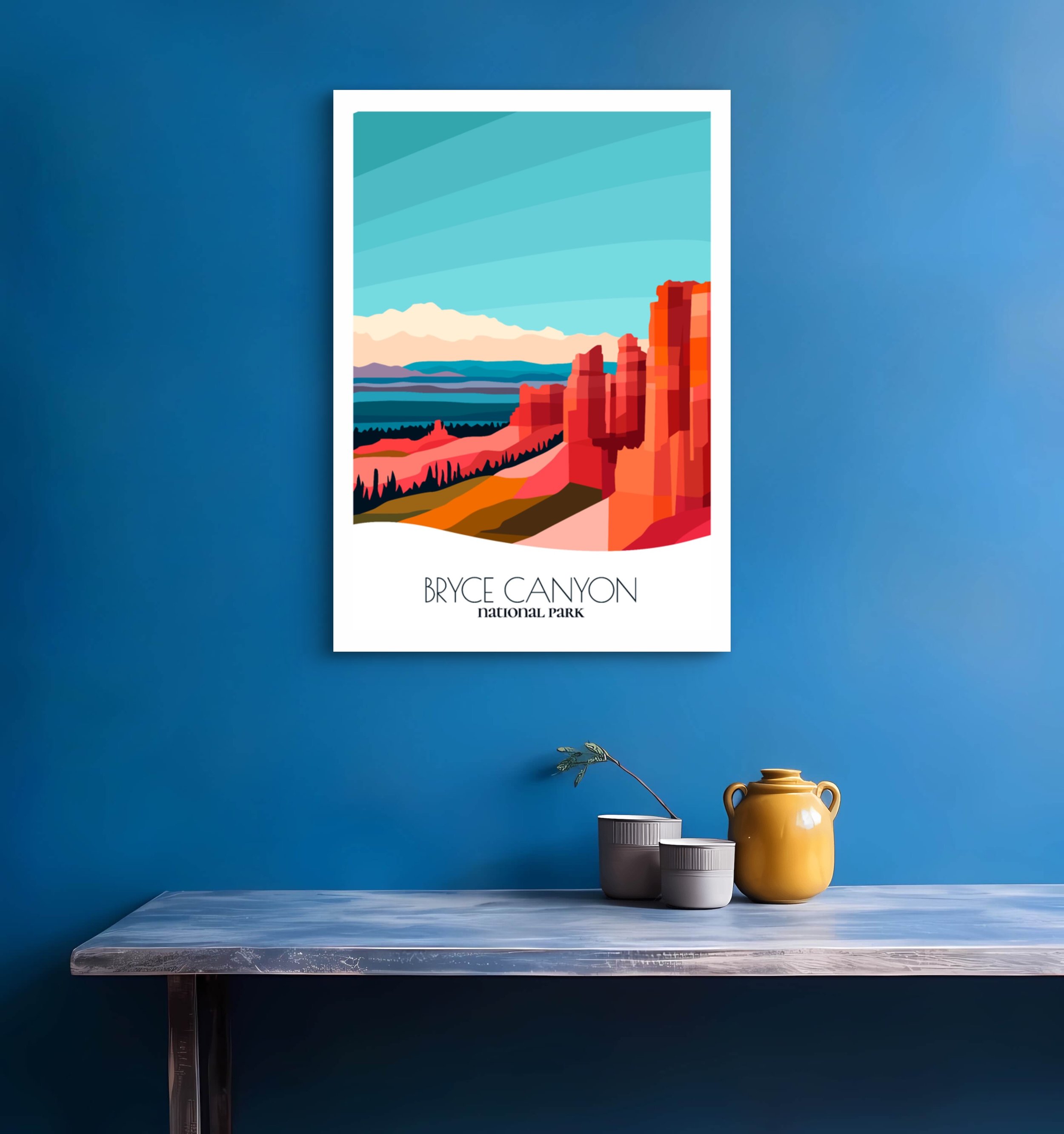 Bedroom print of Bryce Canyon National Park with calming minimalist composition for Utah homes.