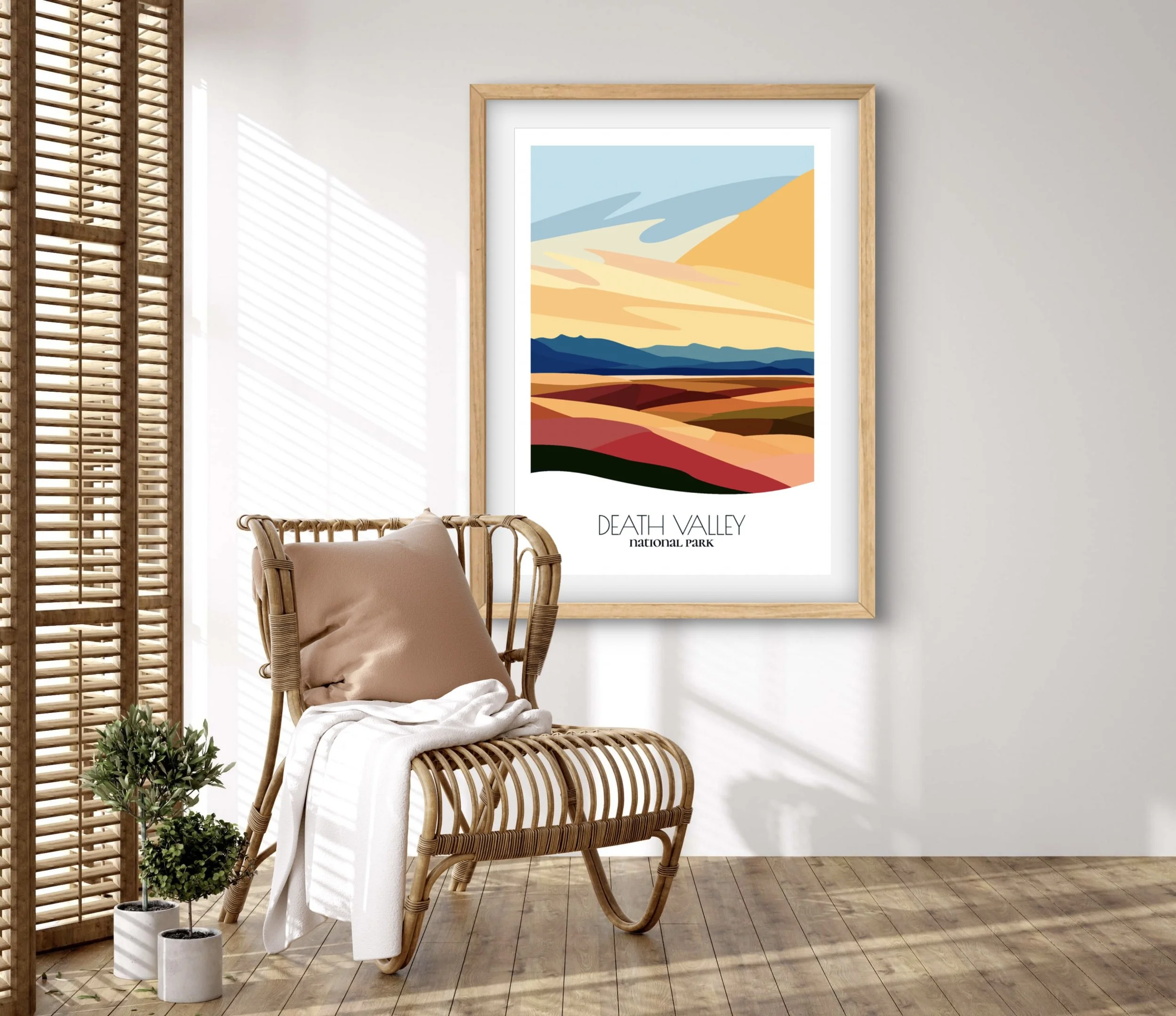 Retravell minimalist poster of Death Valley National Park, branded travel art for collectors and fans.