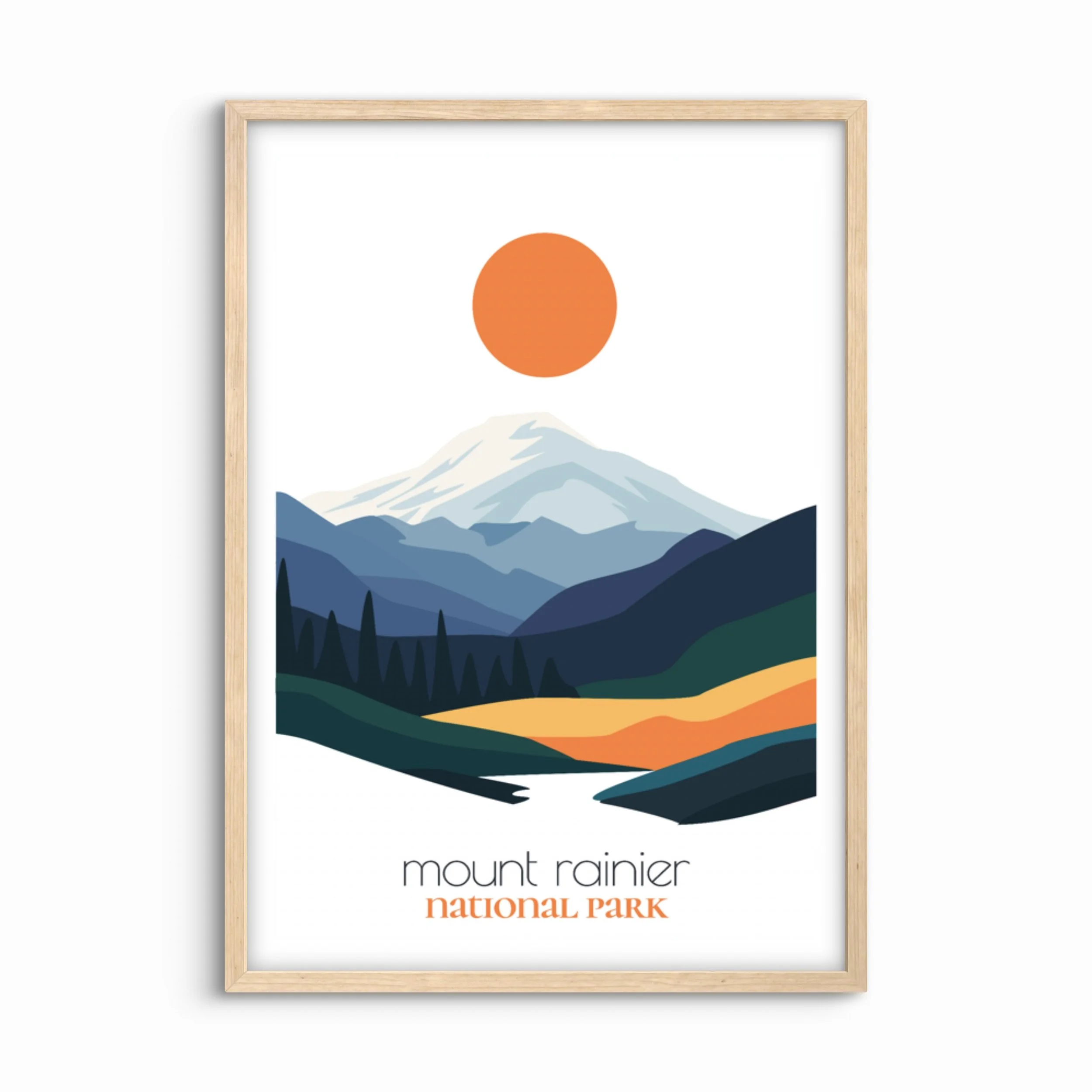 Mount Rainier National Park Travel Poster