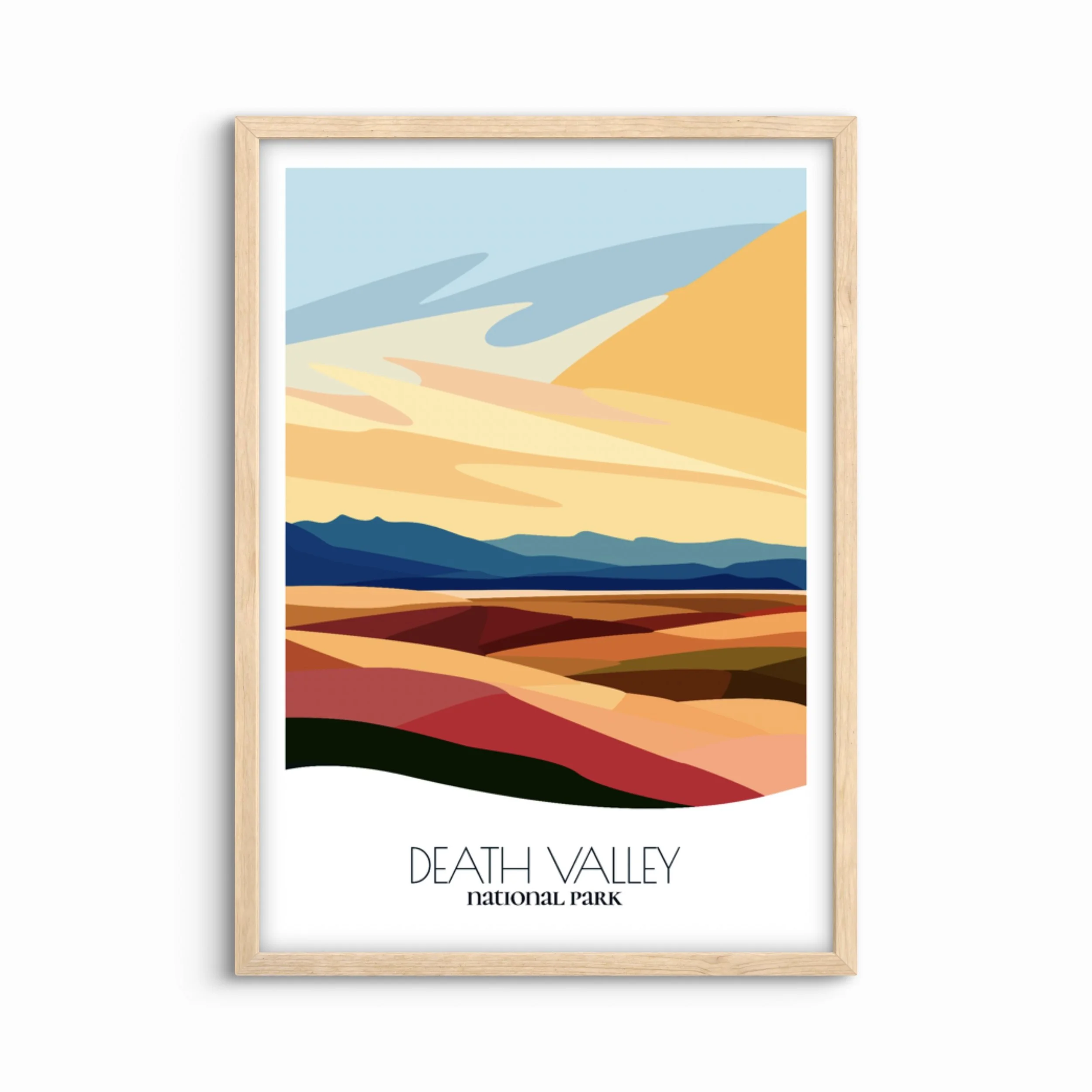 Death Valley National Park Poster: Bold Abstract Art