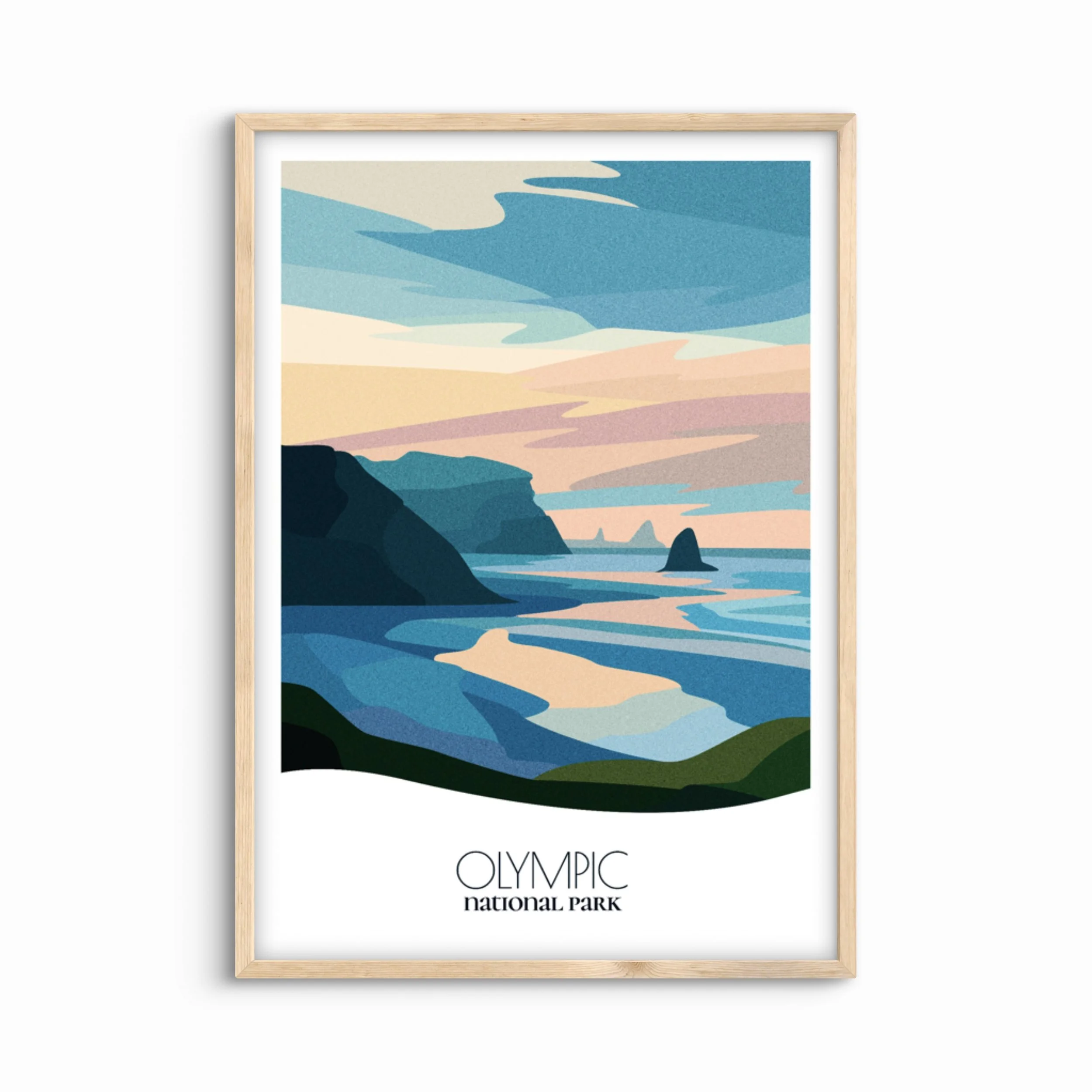 Olympic National Park Abstract Travel Poster
