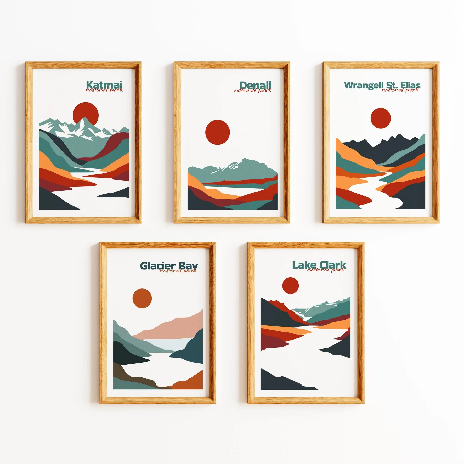 Set of 5 Alaska National Park Posters — Buy 5 Pay for 3, Save 40% | Boho
