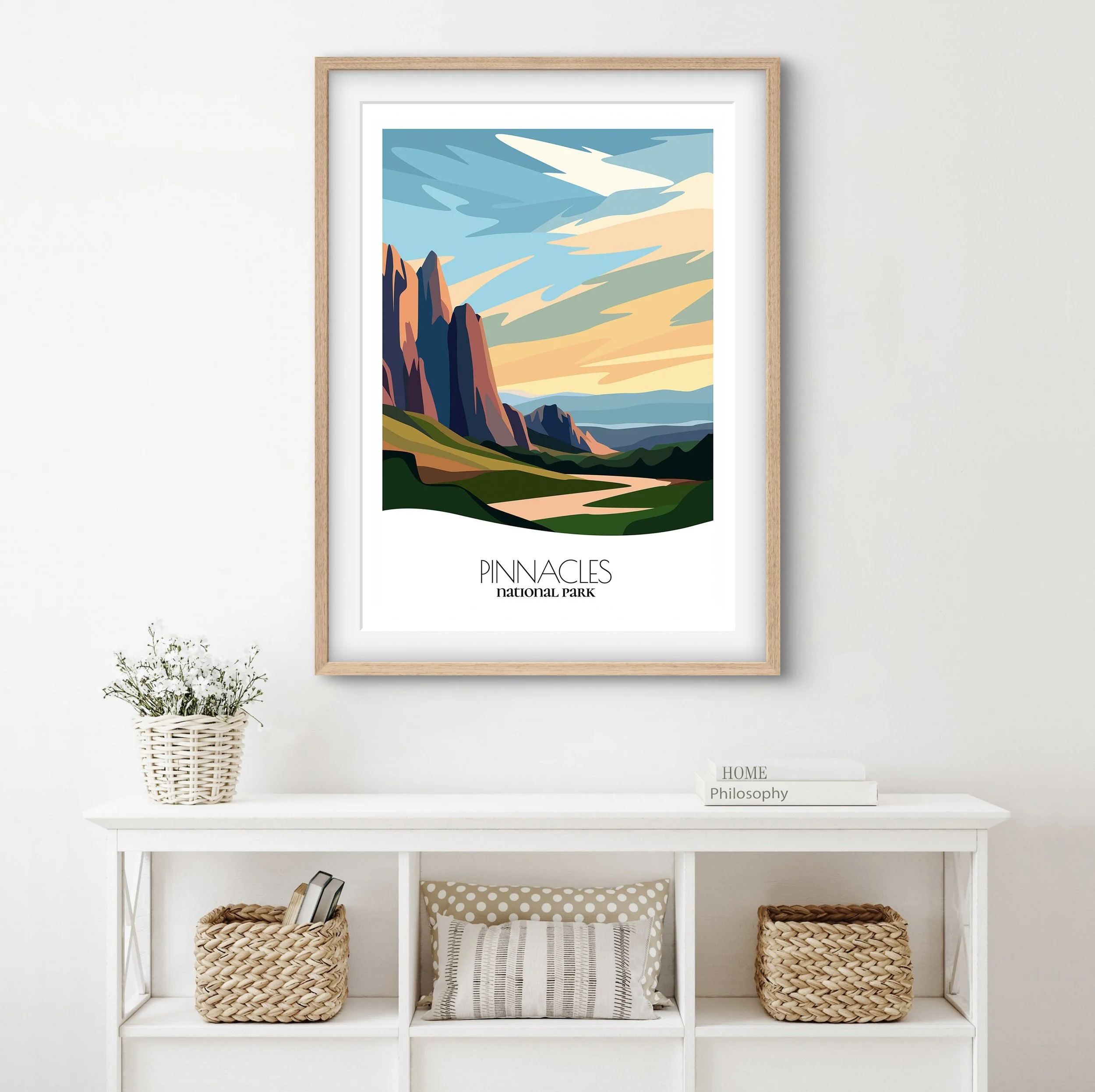 Modern minimalist art of Pinnacles, versatile decor for home and office.