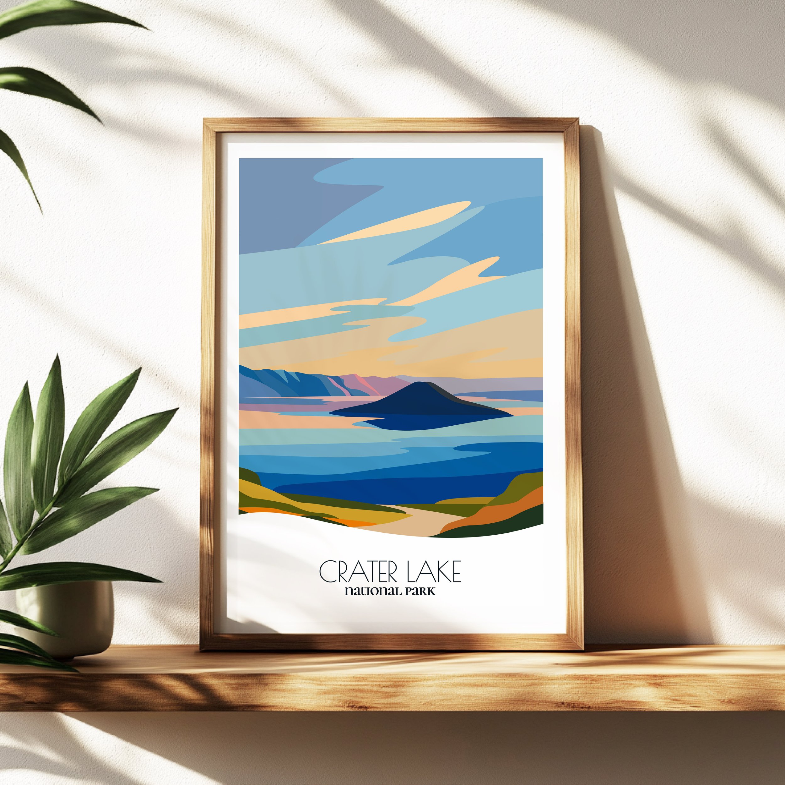 Wall art print of Crater Lake National Park for interior decor; high quality print in Southern Oregon.