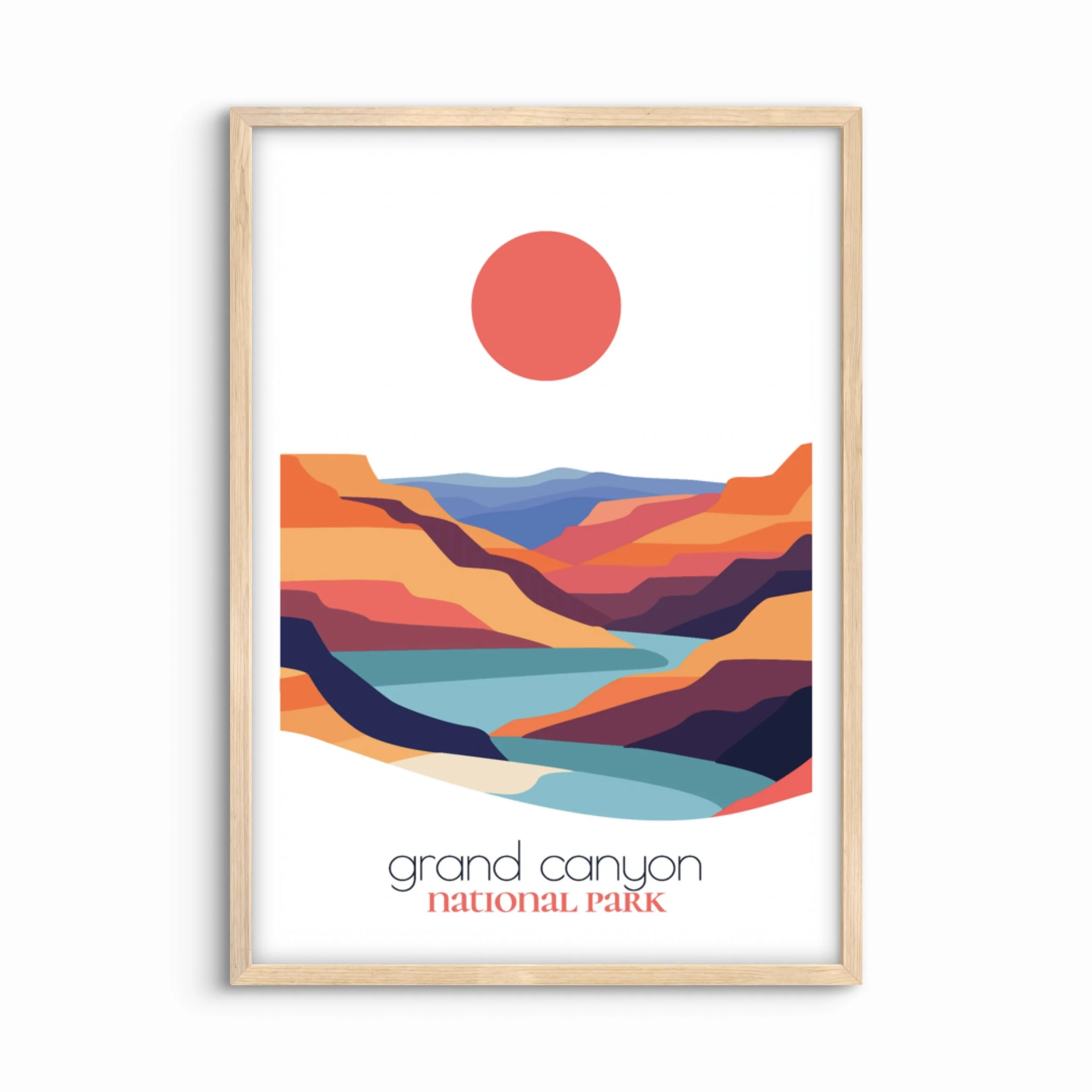 Minimalist Grand Canyon national park poster - modern travel wall art