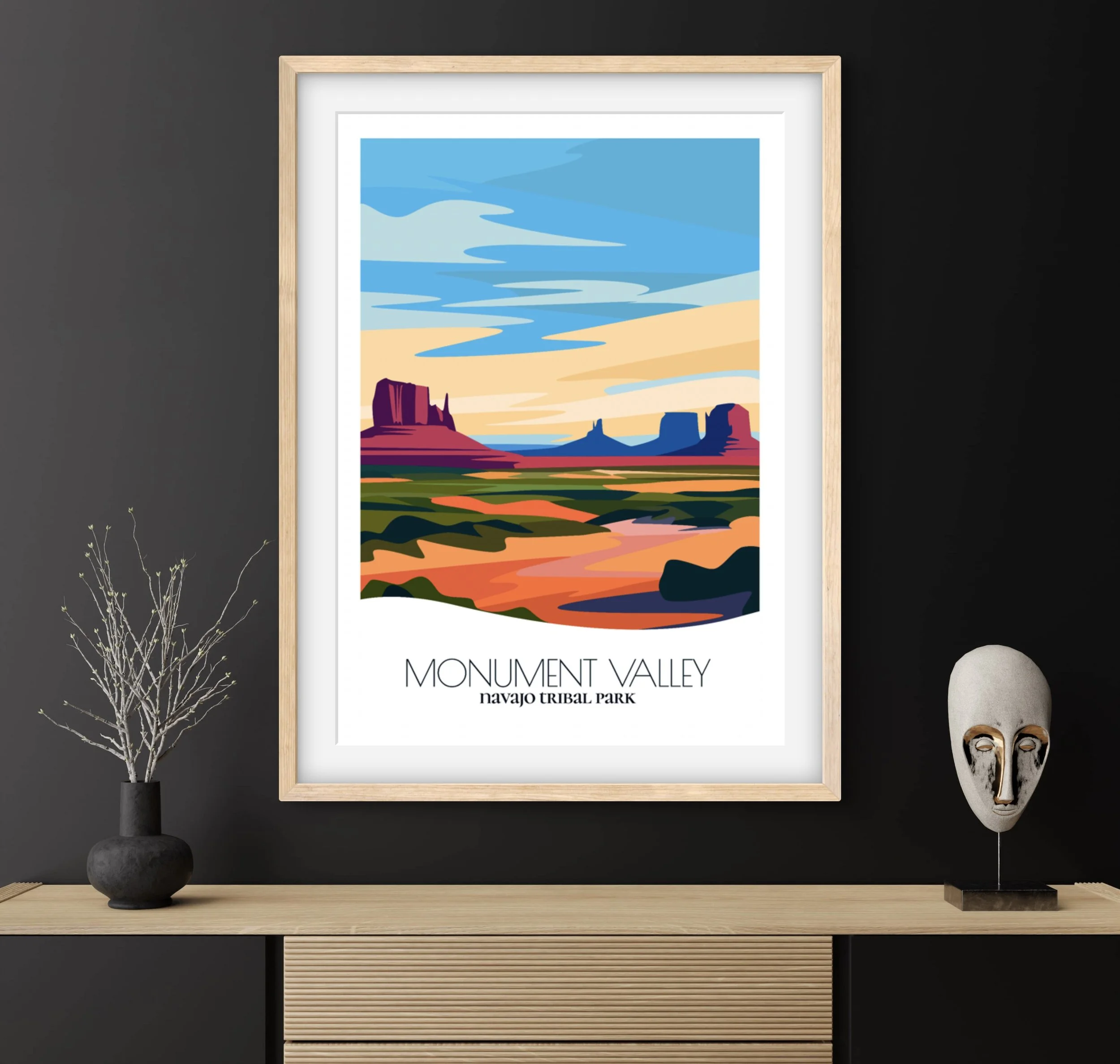 Travel gift idea: framed poster of Monument Valley , ideal for adventure lovers.